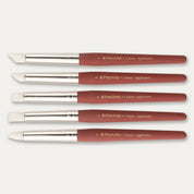 Set of Five Pro Arte Colour Applicators, laid out sideways on a white background.