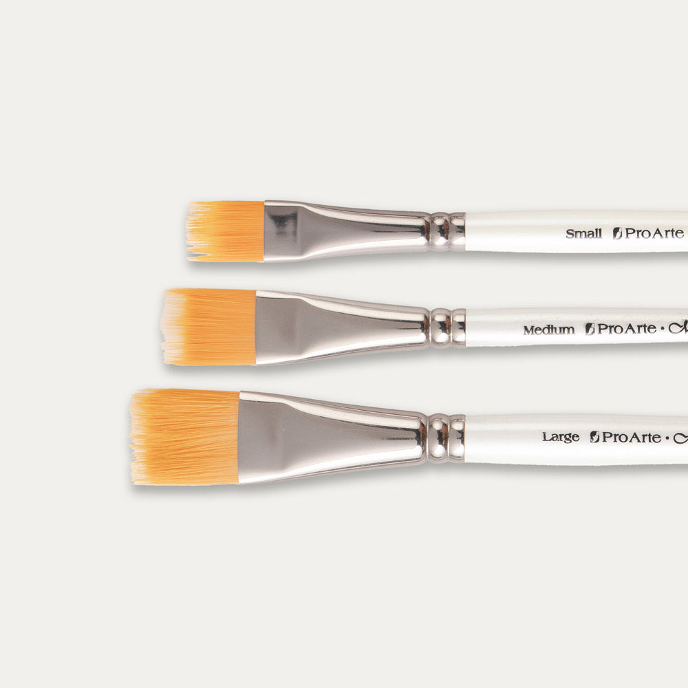 Close-up of the brush tips of the Pro Arte Comb Paint Brush Set.
