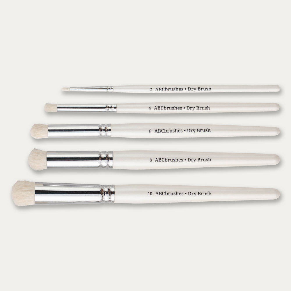 ABC Brushes Rounded Dry Brush set on a white background. 