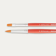 Closeup of the tips of Round and Flat Pro Arte Face Painting brushes. 