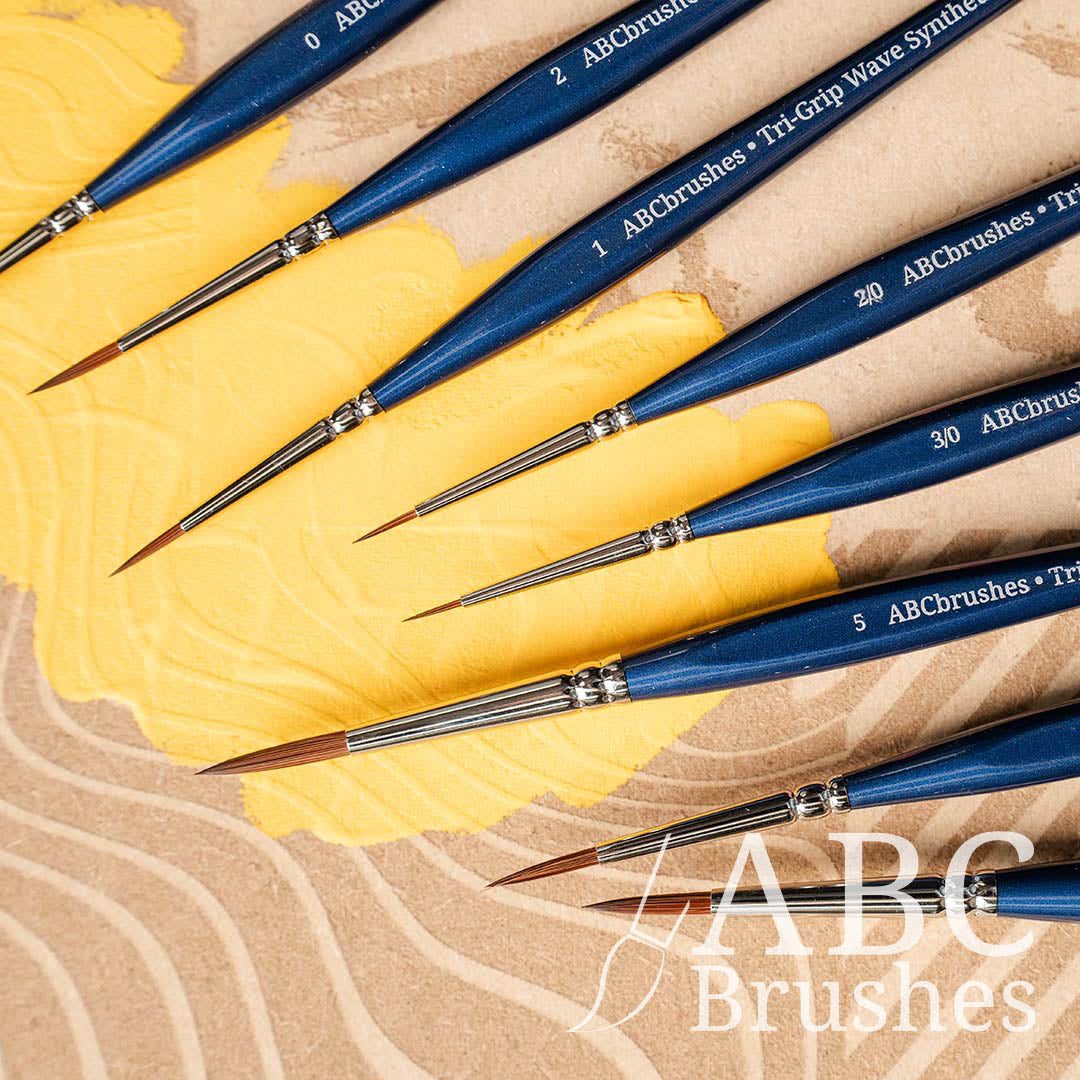 ABCbrushes Tri-Grip Wave Synthetic Brush Set