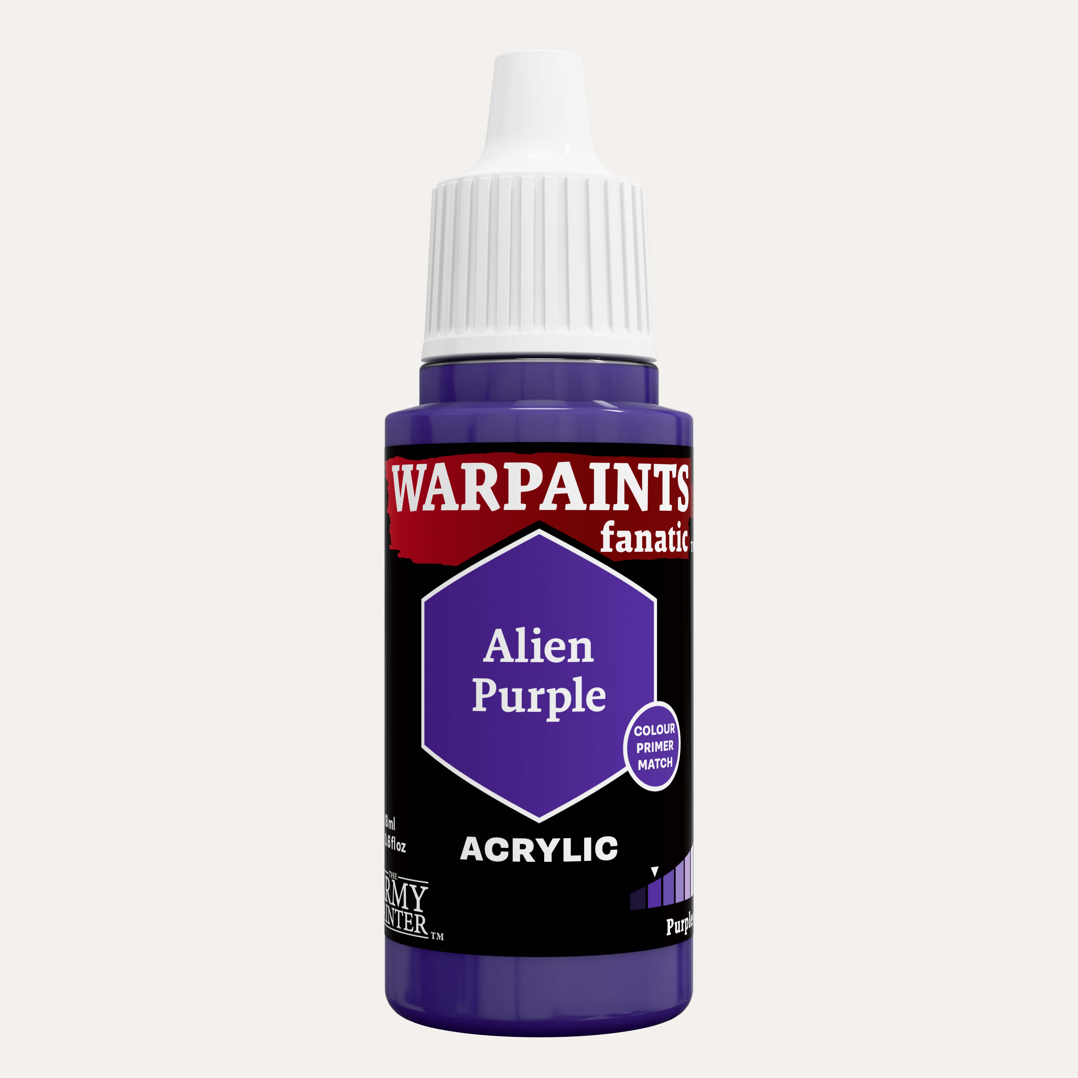 Bottle of the Army Painter Fanatics in the colour Alien Purple on a white background.
