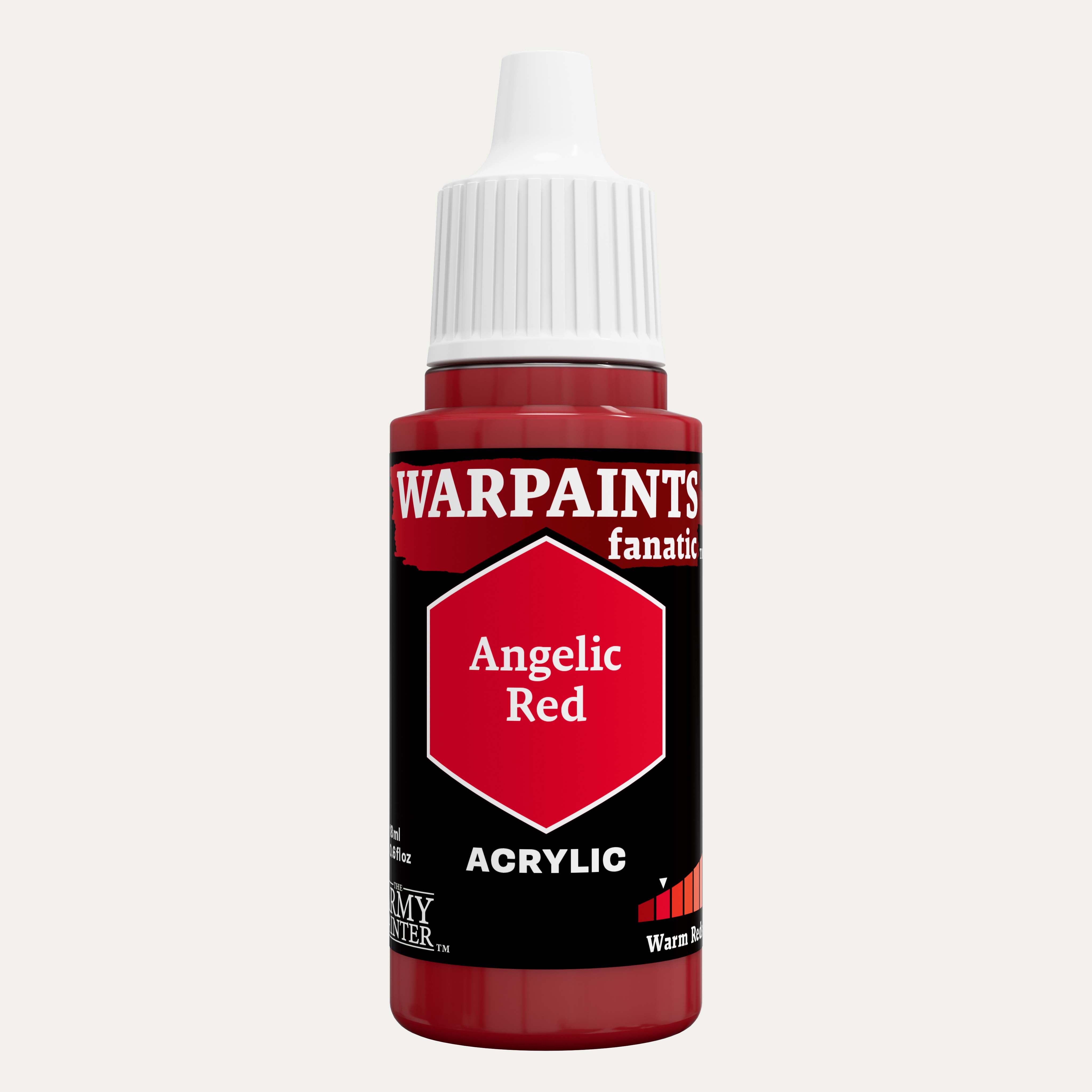 Bottle of the Army Painter Fanatics in the colour Angelic Red on a white background.