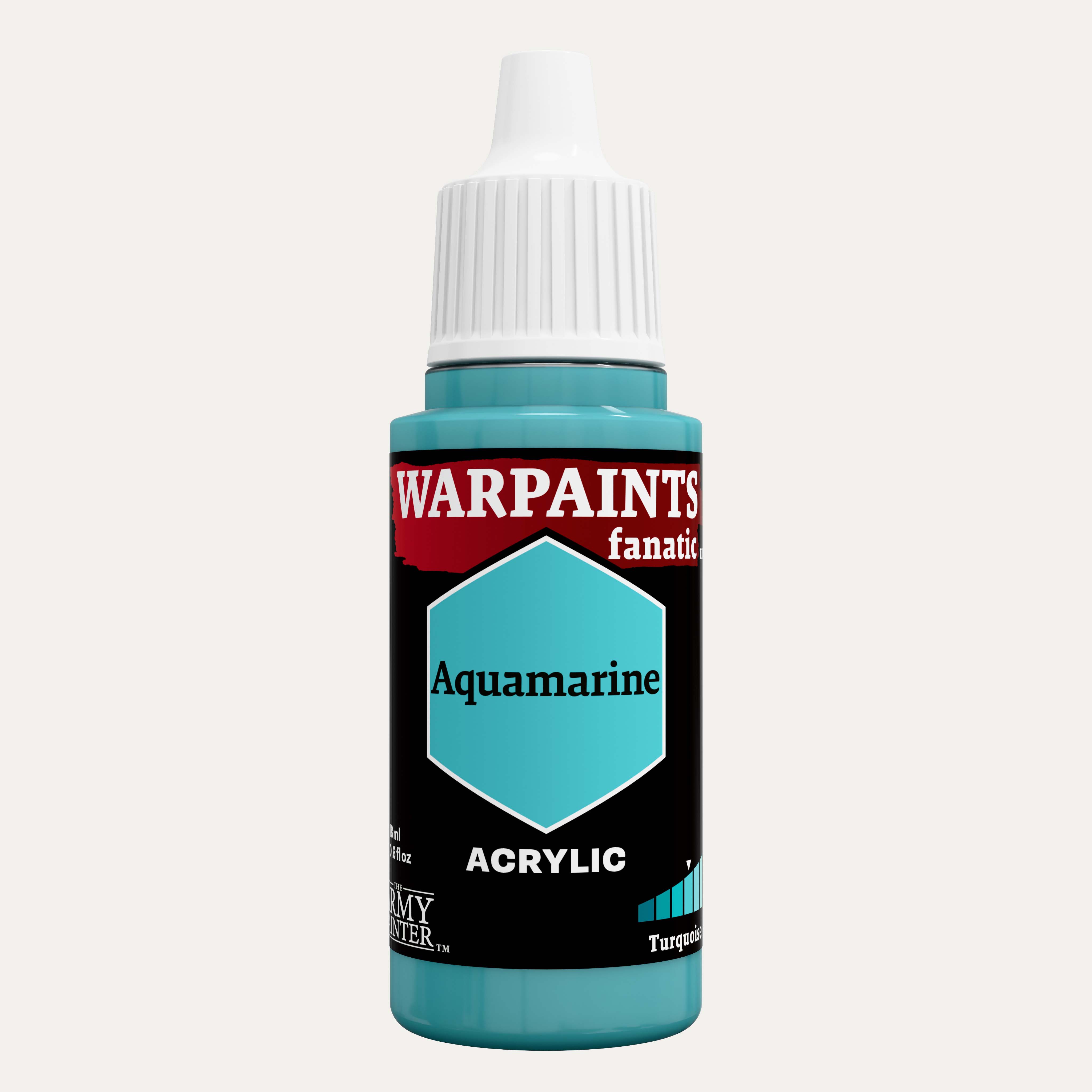 Bottle of the Army Painter Fanatics in the colour Aquamarine on a white background.