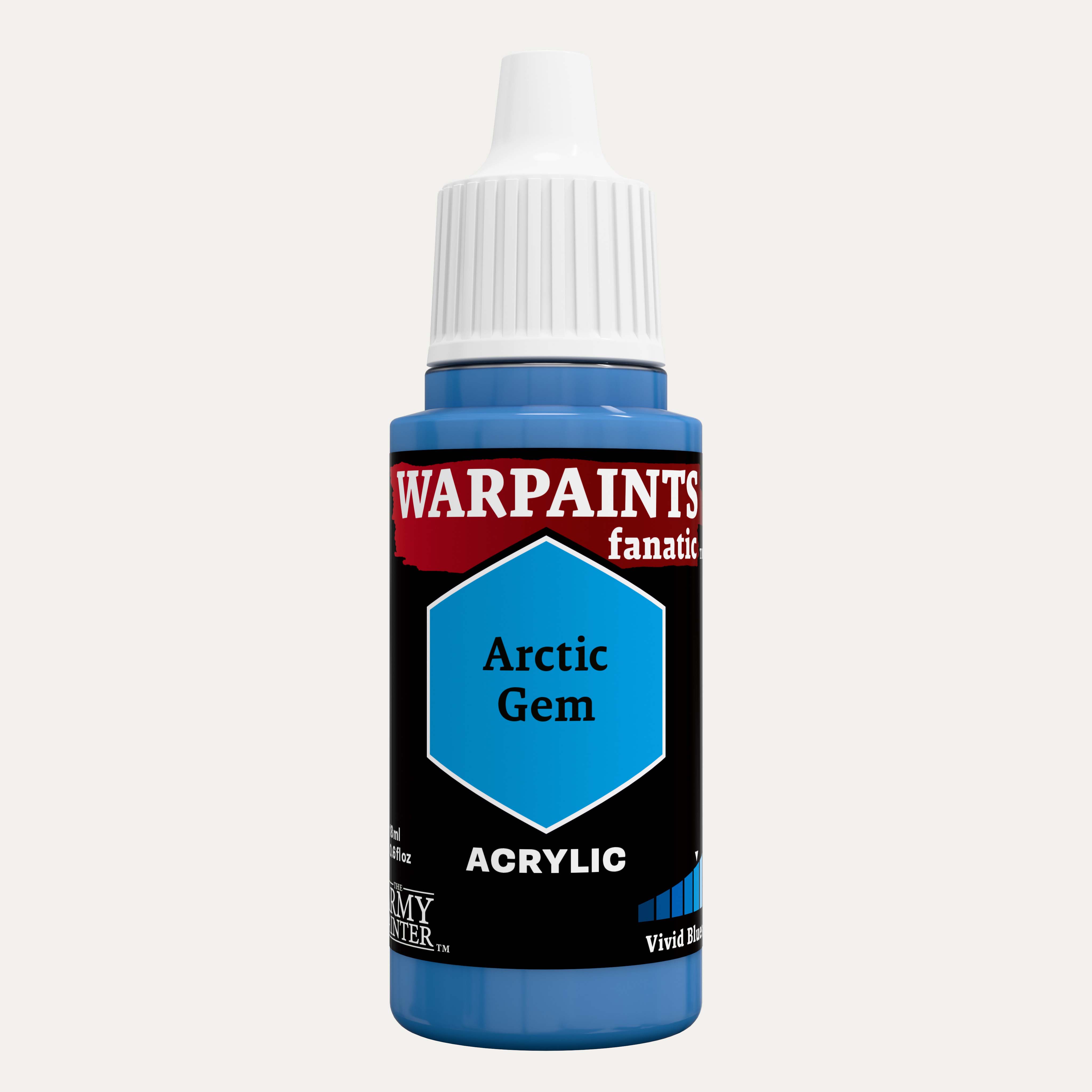 Bottle of the Army Painter Fanatics in the colour Arctic Gem on a white background.