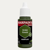 Bottle of the Army Painter Fanatics in the colour Army Green on a white background.