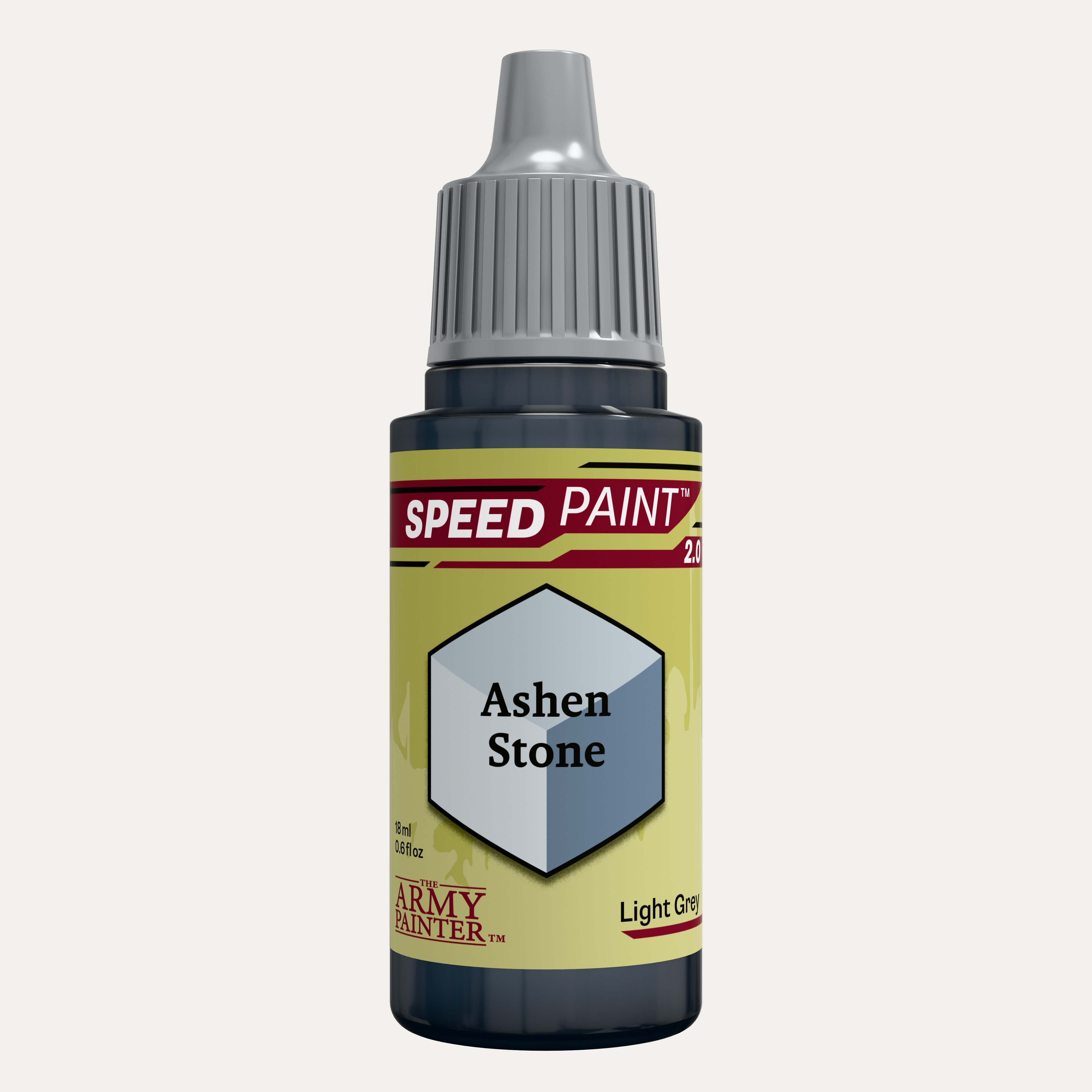 Bottle of the Army Painter Speedpaint in the colour Ashen Stone on a white background. 