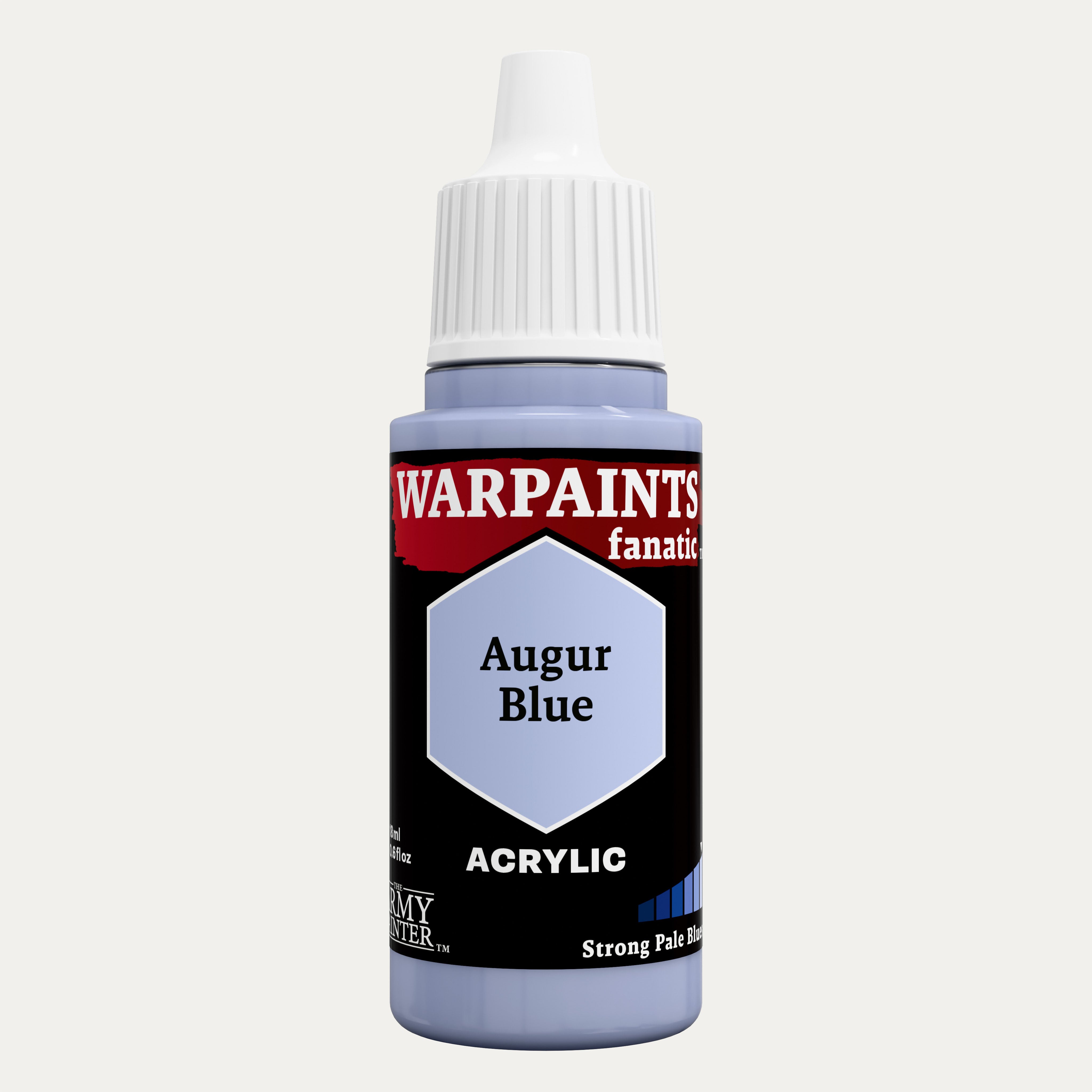 Bottle of the Army Painter Fanatics in the colour Augur Blue on a white background.