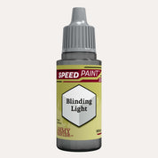 Bottle of the Army Painters Speedpaint in the colour Blinding Light on a white background. 