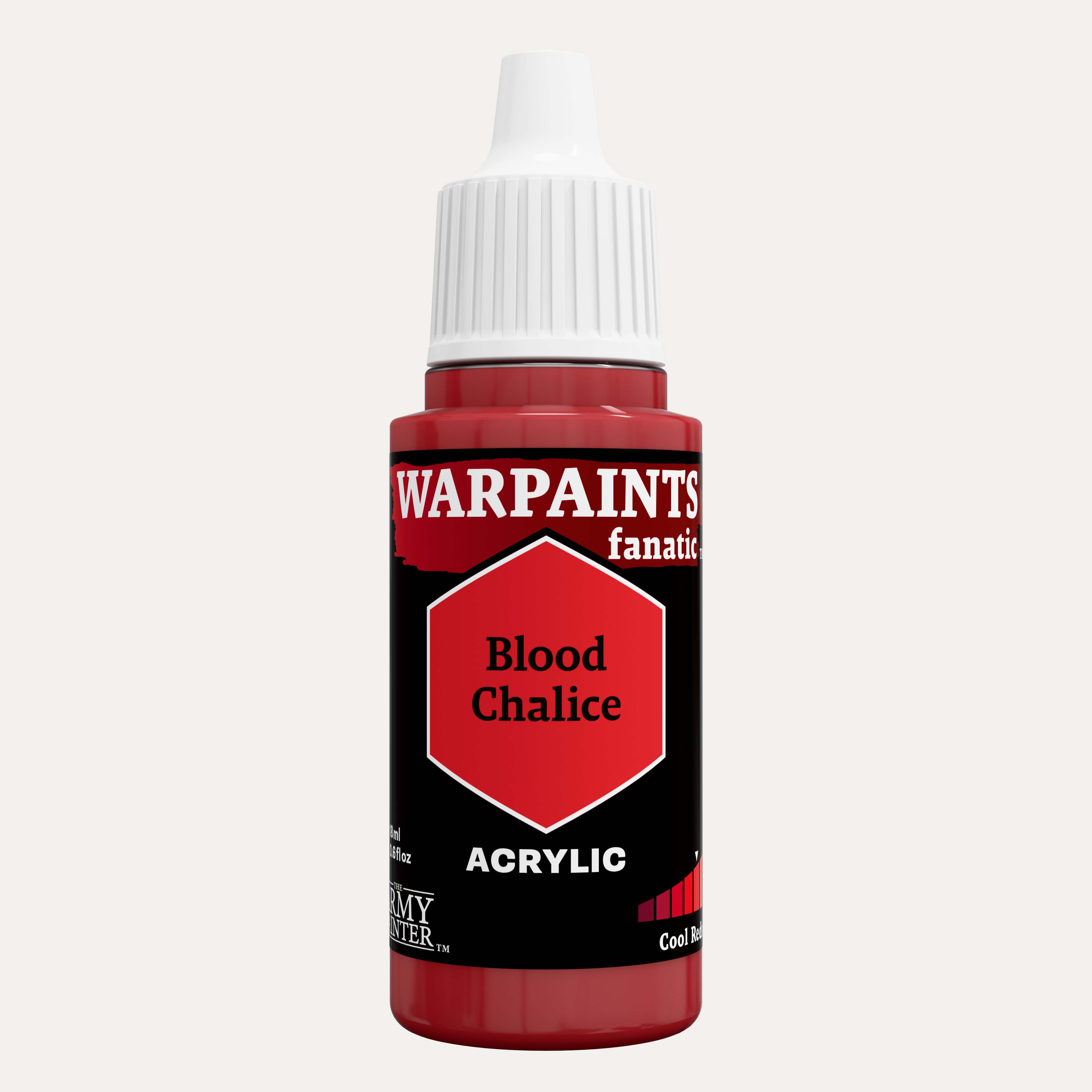 Bottle of the Army Painter Fanatics in the colour Blood Chalice on a white background.