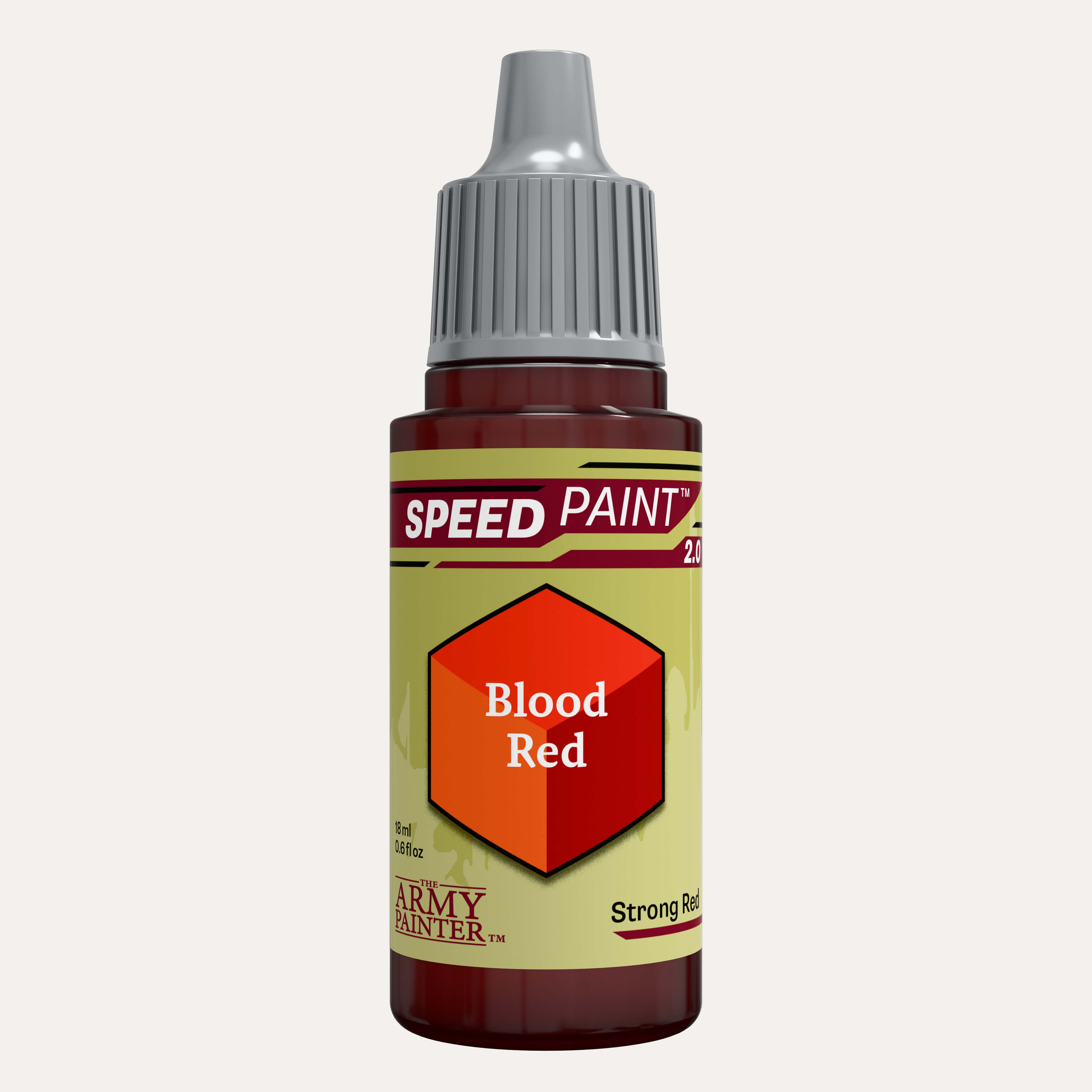 Bottle of the Army Painter Speedpaint in the colour Blood Red on a white background.