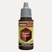 Bottle of the Army Painters metallic Speedpaint in the colour Brazen Copper on a white background. 