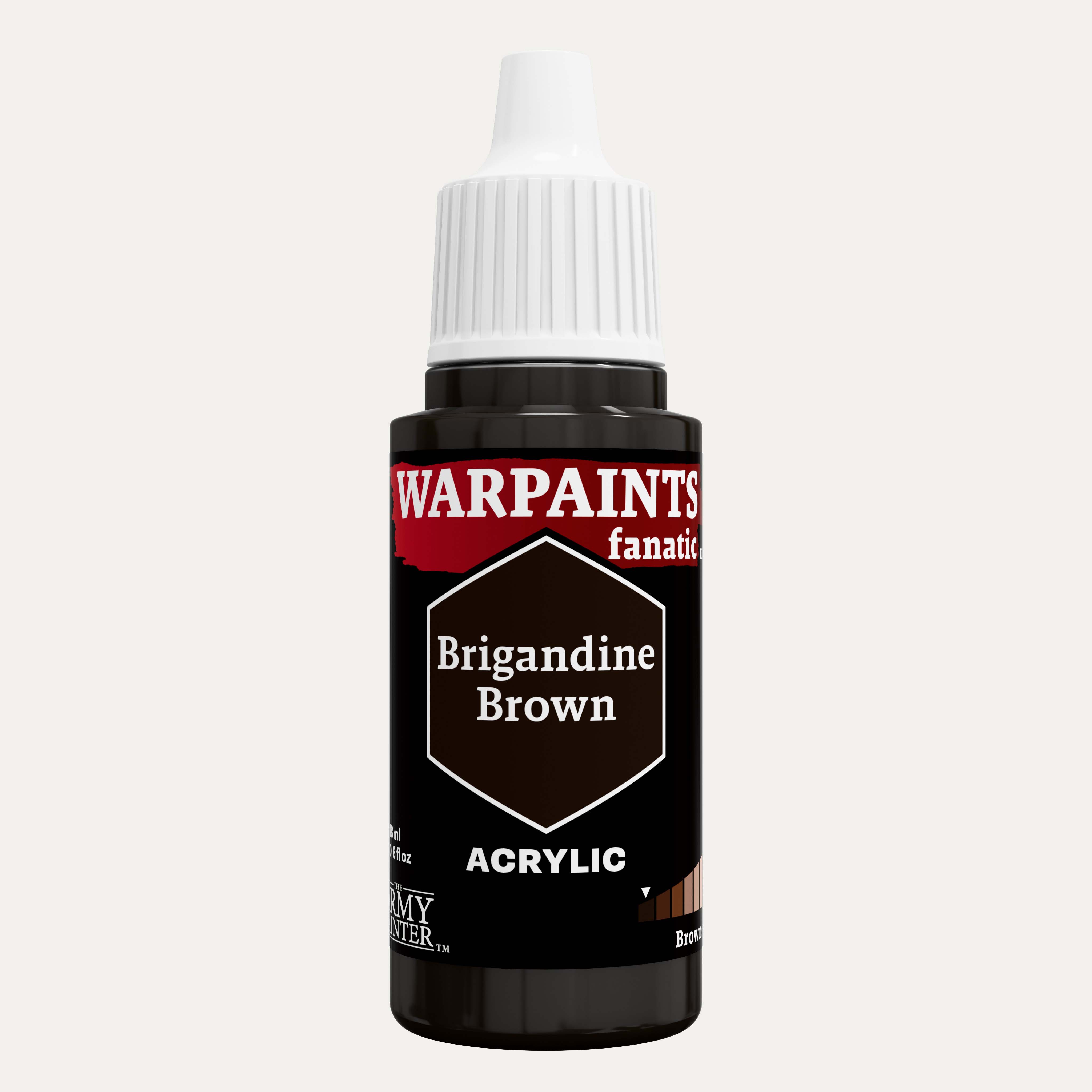 Bottle of the Army Painter Fanatics in the colour Brigandine Brown on a white background.