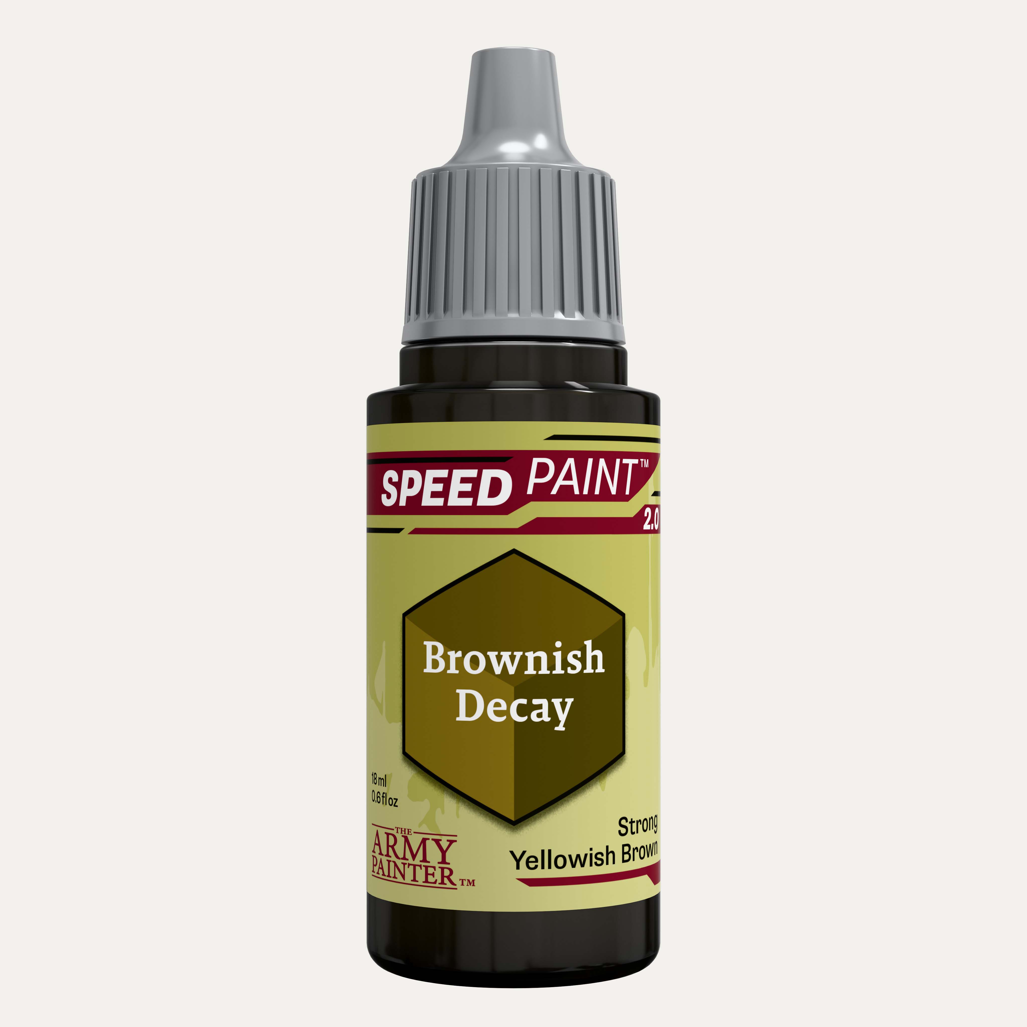 Bottle of the Army Painters Speedpaint in the colour Brownish Decay on a white background.
