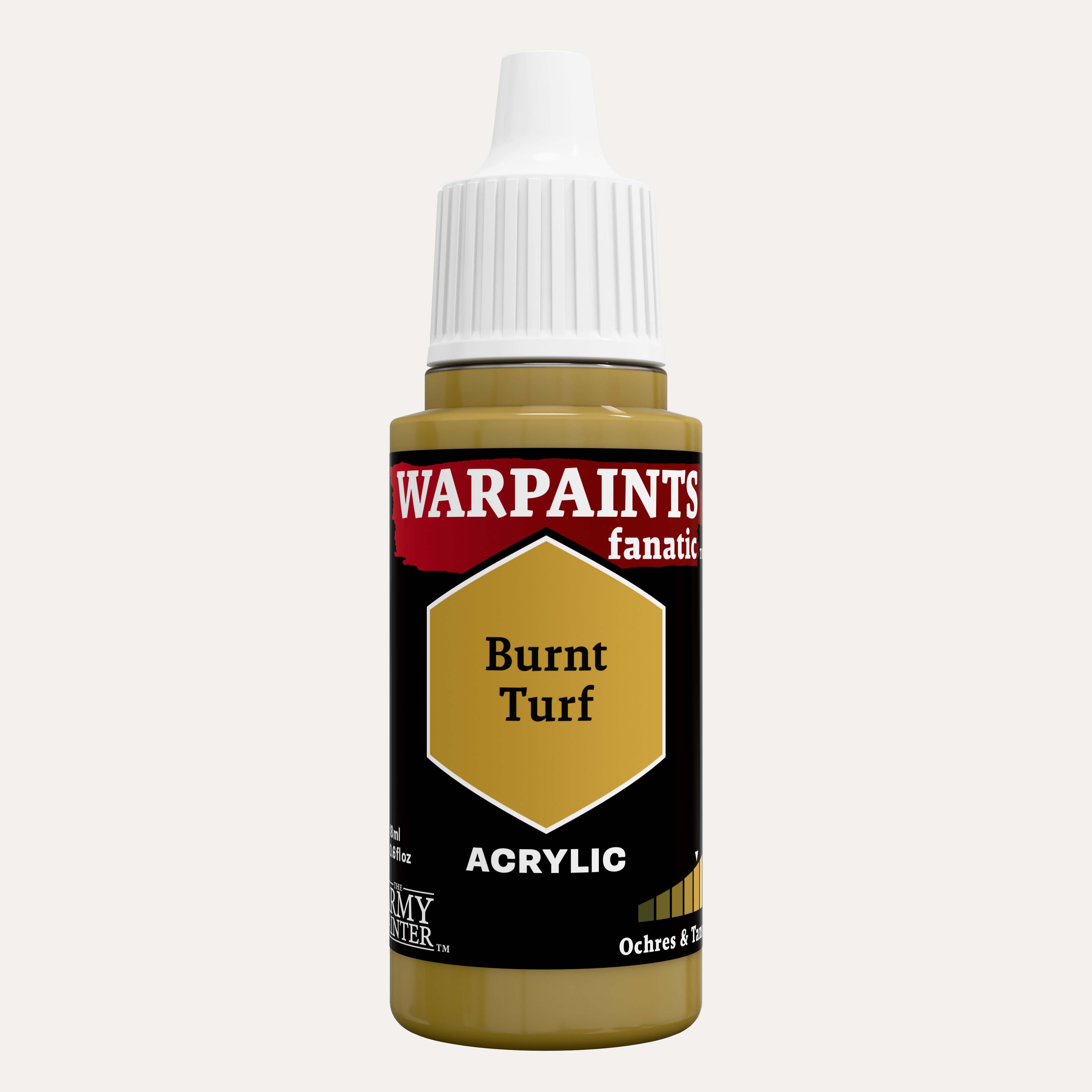 Bottle of the Army Painter Fanatics in the colour Burnt Turf on a white background.