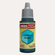 Bottle of the Army Painter Speedpaint in the colour Caribbean Ocean on a white background. 