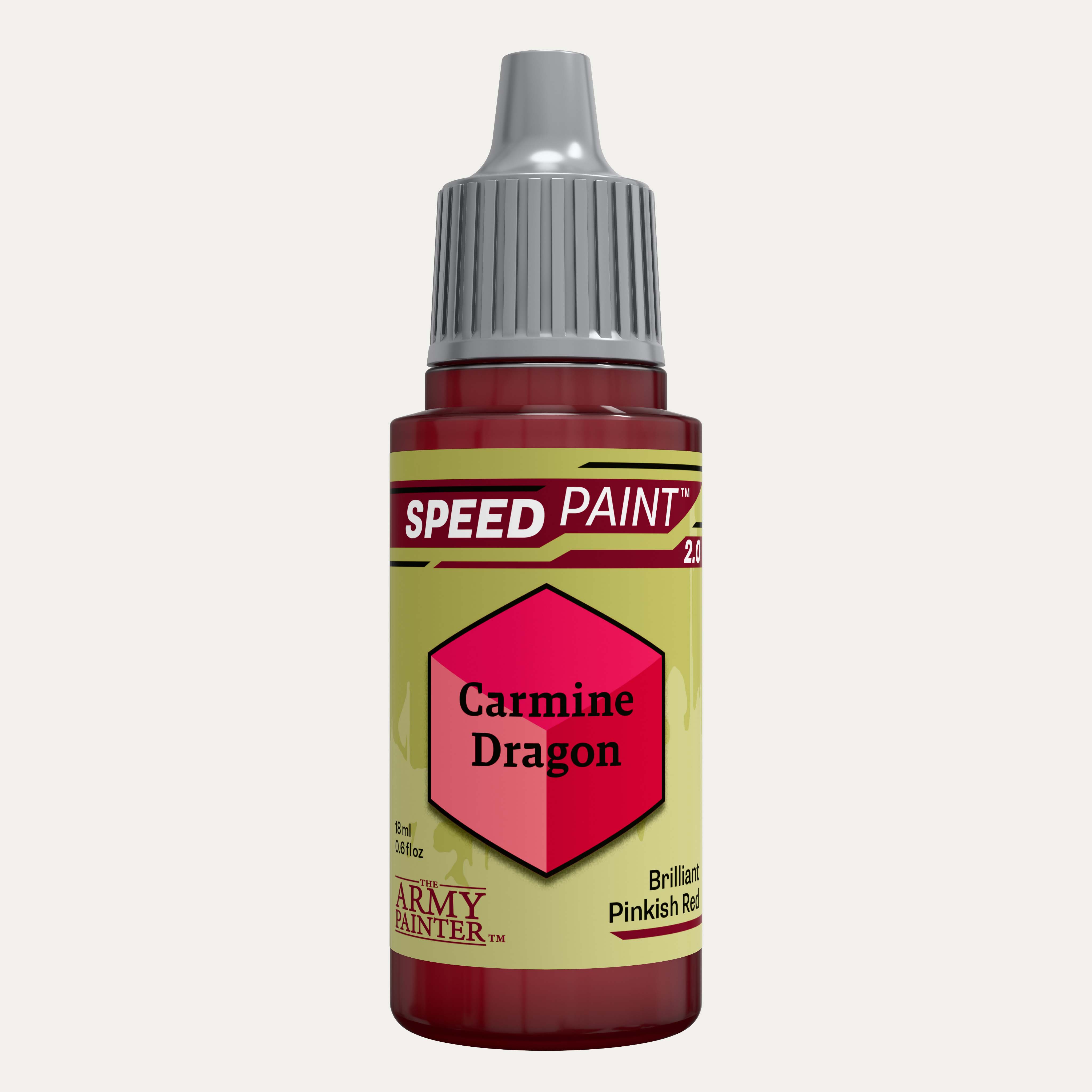 Bottle of the Army Painter Speedpaint in the colour Carmine Dragon on a white background. 