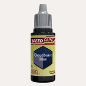 Bottle of the Army Painter Speedpaint in the colour Cloudburst Blue on a white background. 