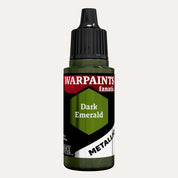 Bottle of the Army Painter Fanatics Metallic paint in the colour Dark Emerald on a white background.