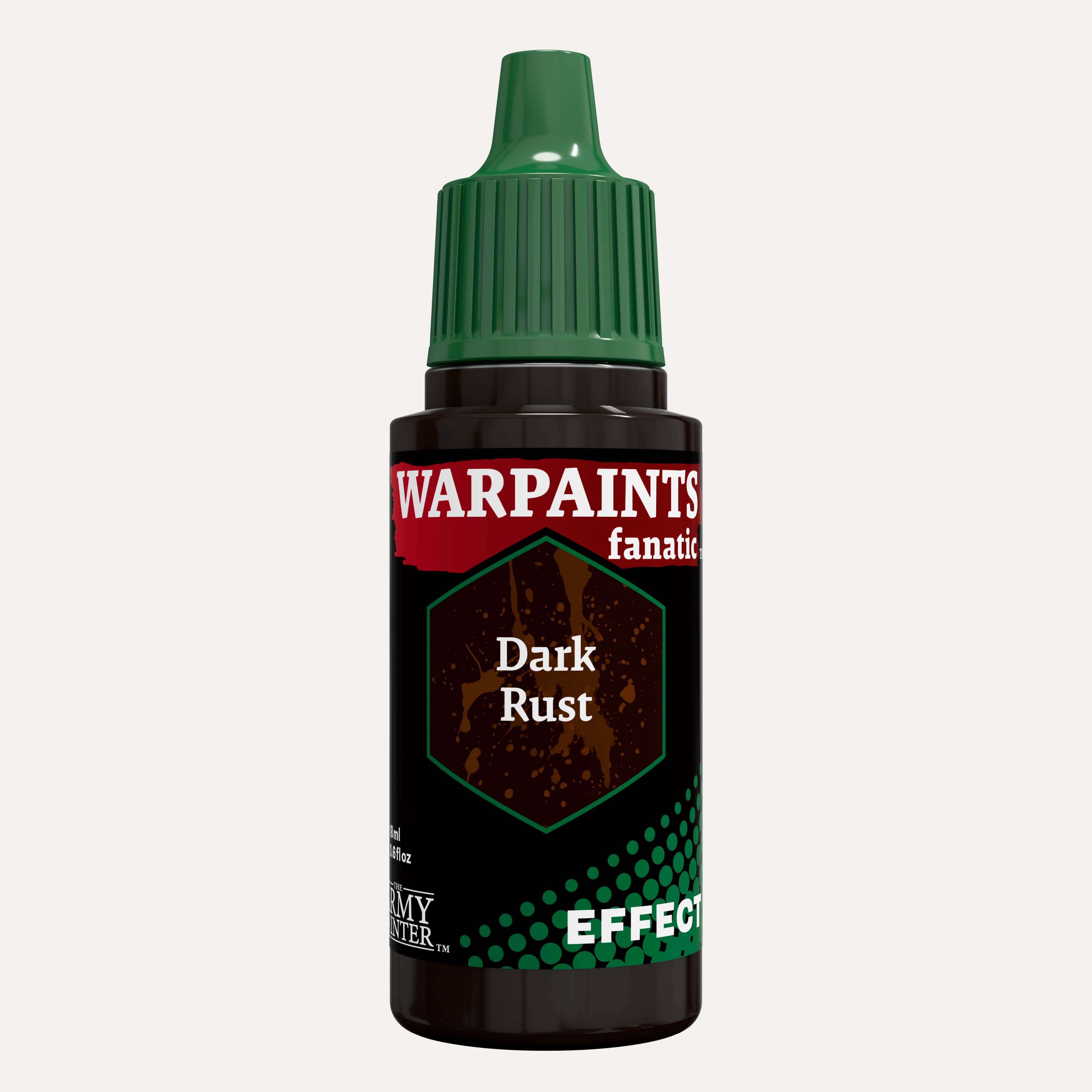 Bottle of the Army Painter Fanatics Effects in the colour Dark Rust on a white background.