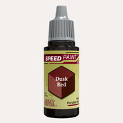 Bottle of the Army Painter Speedpaint in the colour Dusk Red on a white background. 