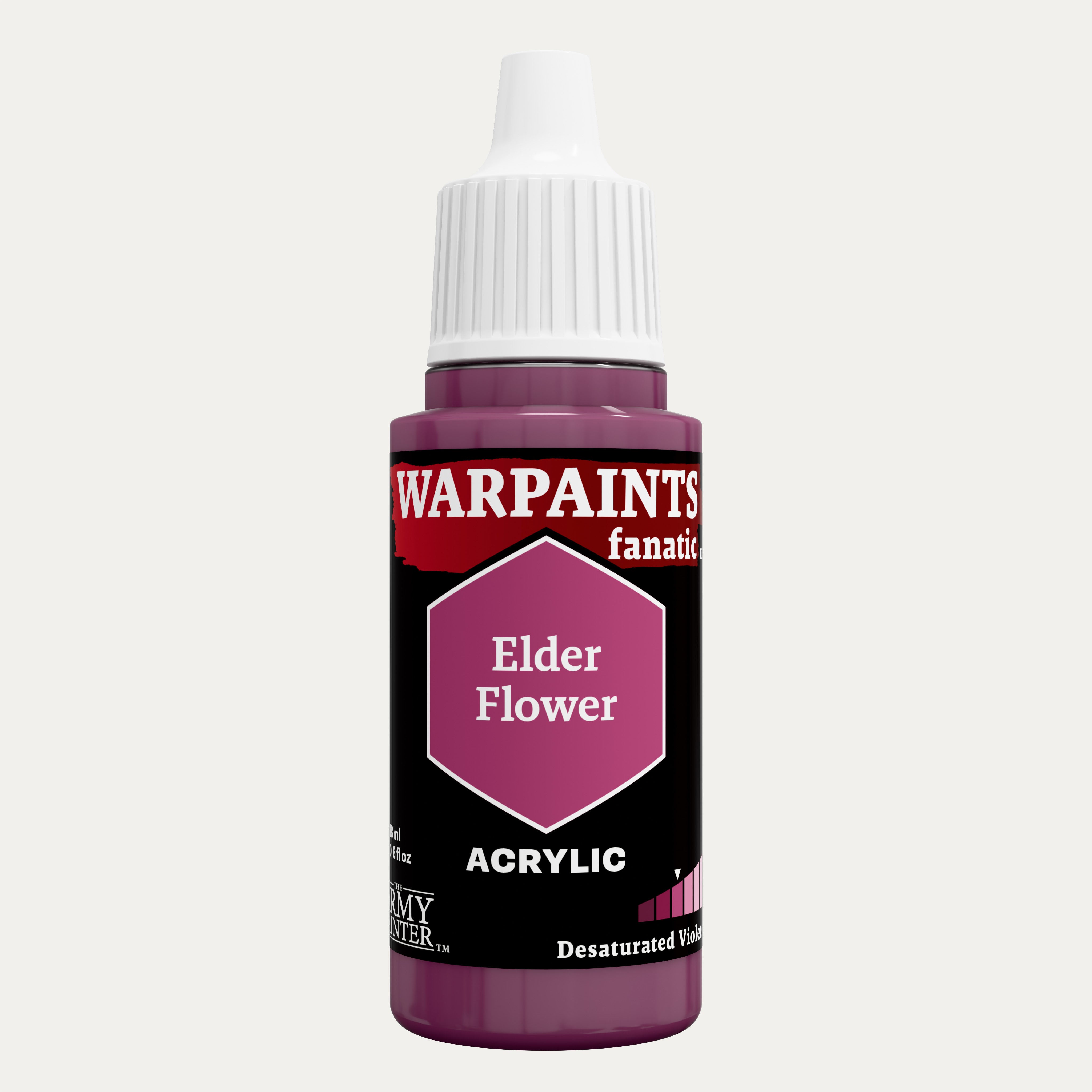 Bottle of the Army Painter Fanatics in the colour Elder Flower on a white background.
