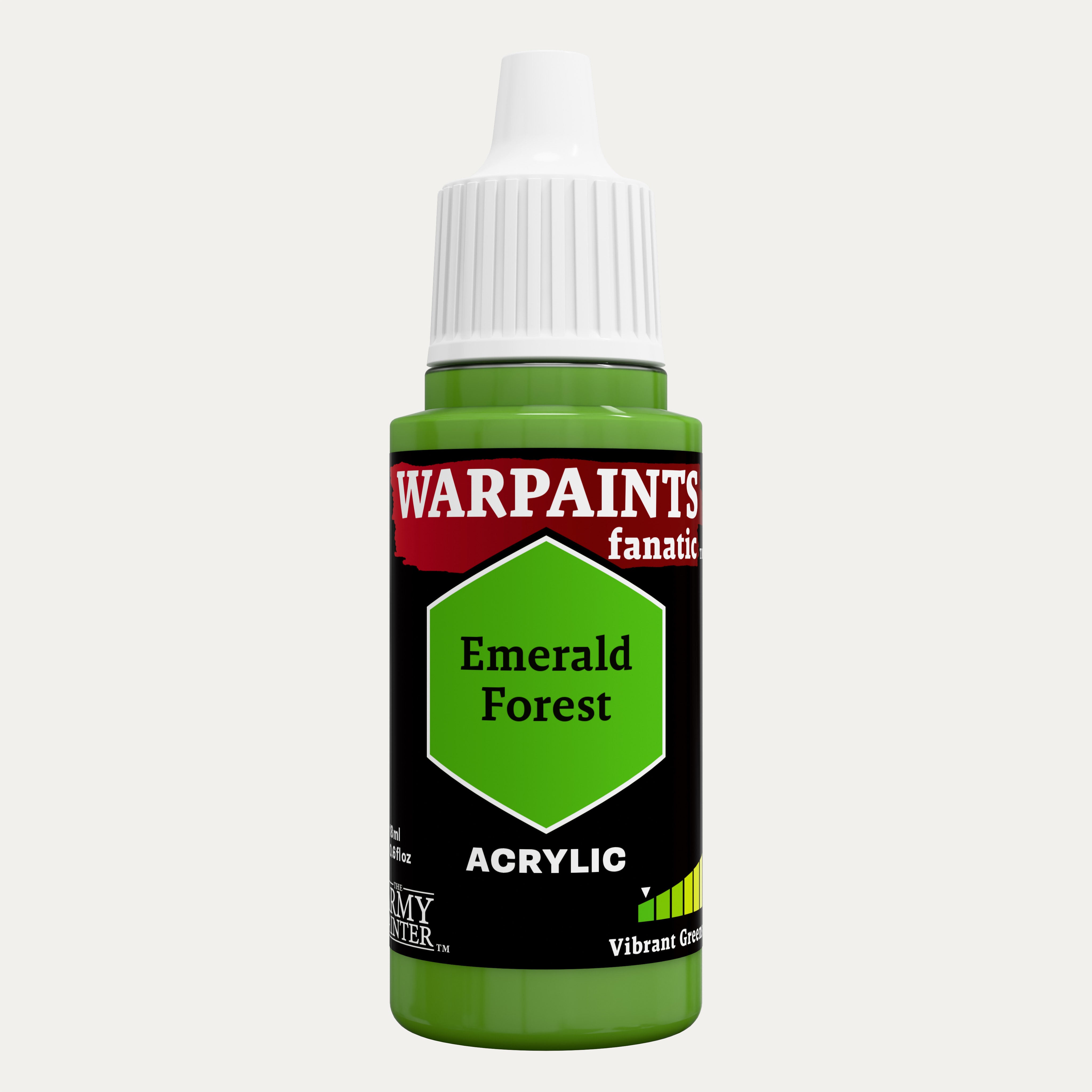 Bottle of the Army Painter Fanatics in the colour Emerald Forest on a white background.