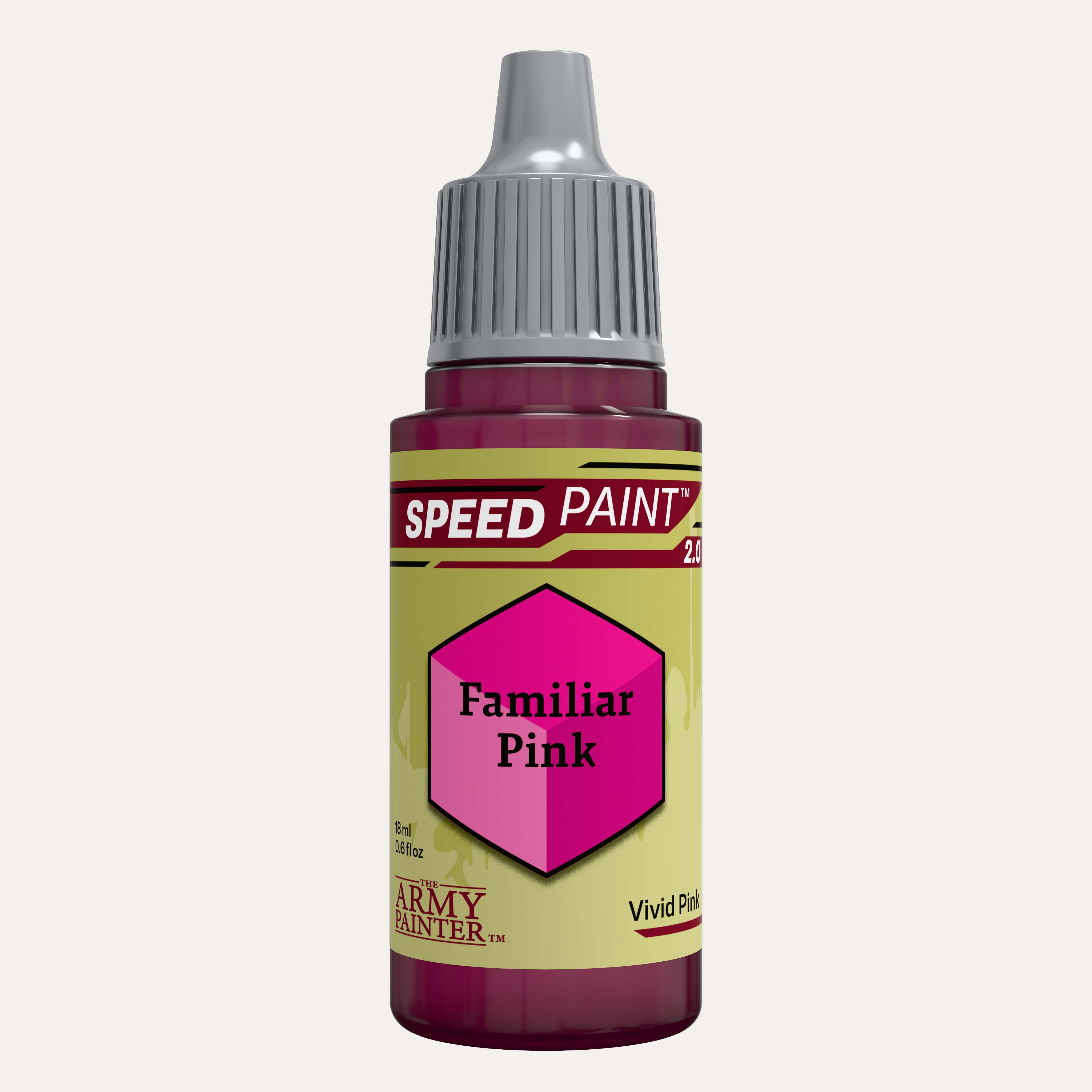 Bottle of the Army Painter Speedpaint in the colour Familiar Pink on a white background. 