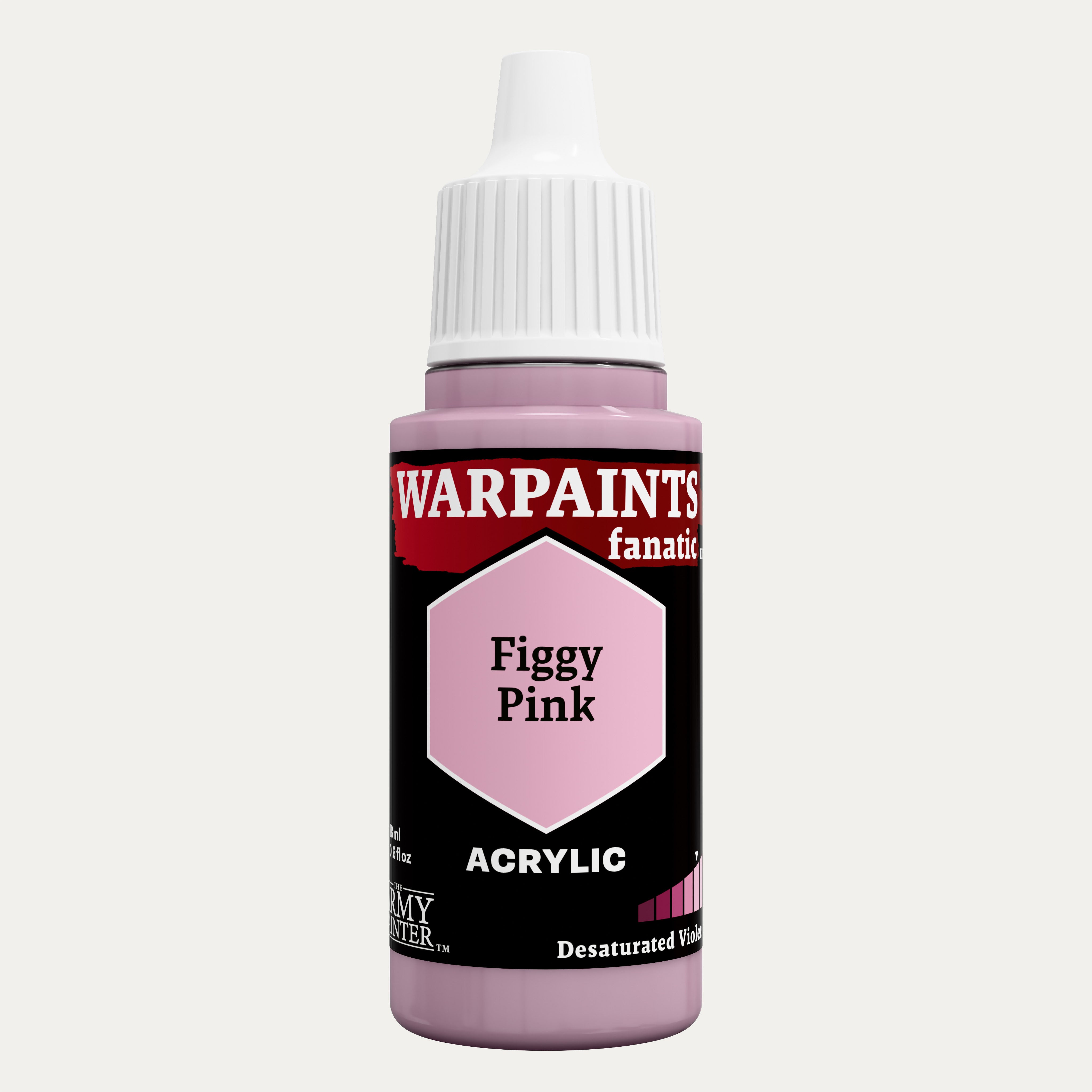 Bottle of the Army Painter Fanatics in the colour Figgy Pink on a white background.