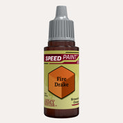 Bottle of the Army Painters Speedpaint in the colour Fire Drake on a white background. 