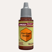 Bottle of the Army Painter Speedpaint in the colour Fire Giant Orange on a white background.