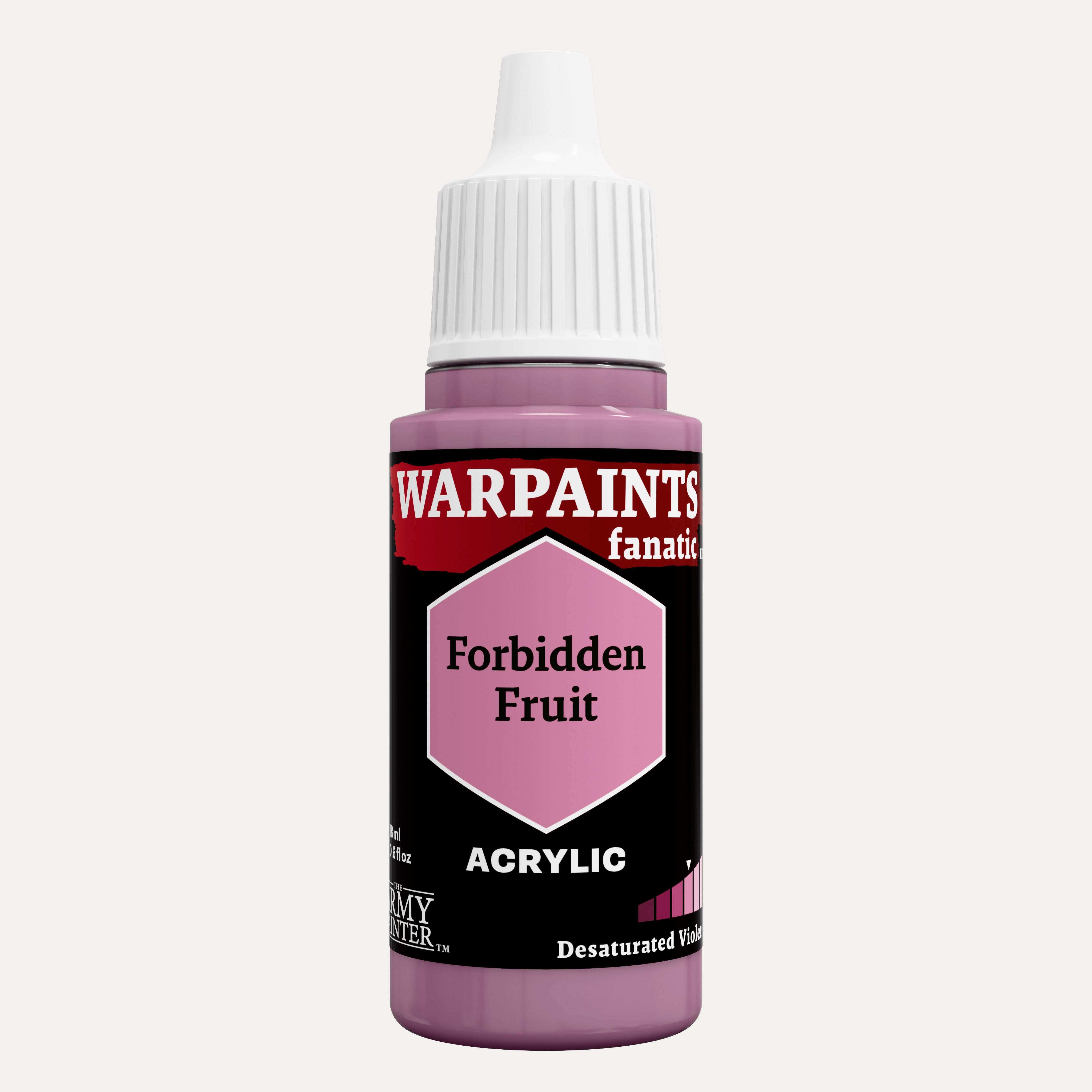 Bottle of the Army Painter Fanatics in the colour Forbidden Fruit on a white background.