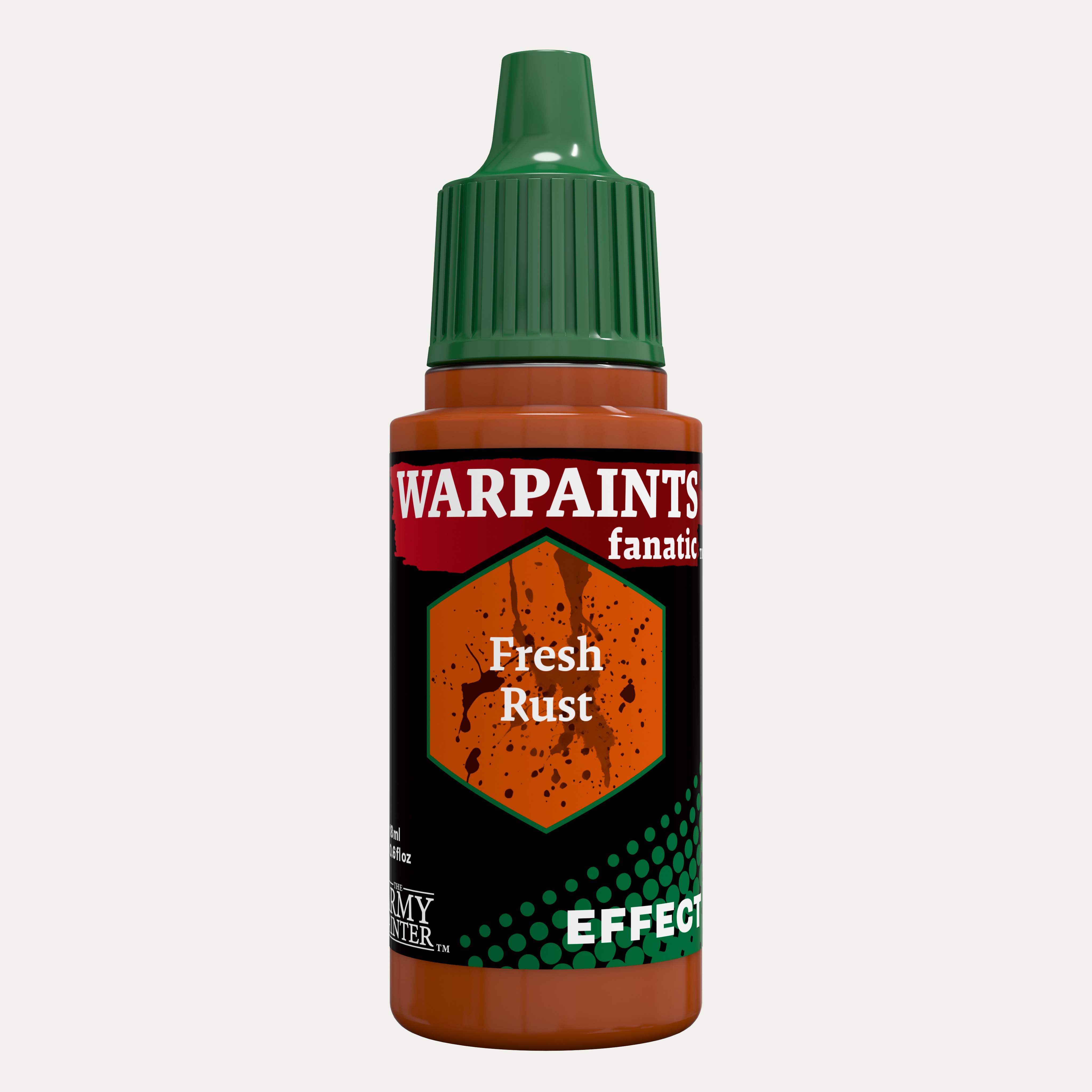 Bottle of the Army Painter Fanatics Effects in the colour Fresh Rust on a white background.