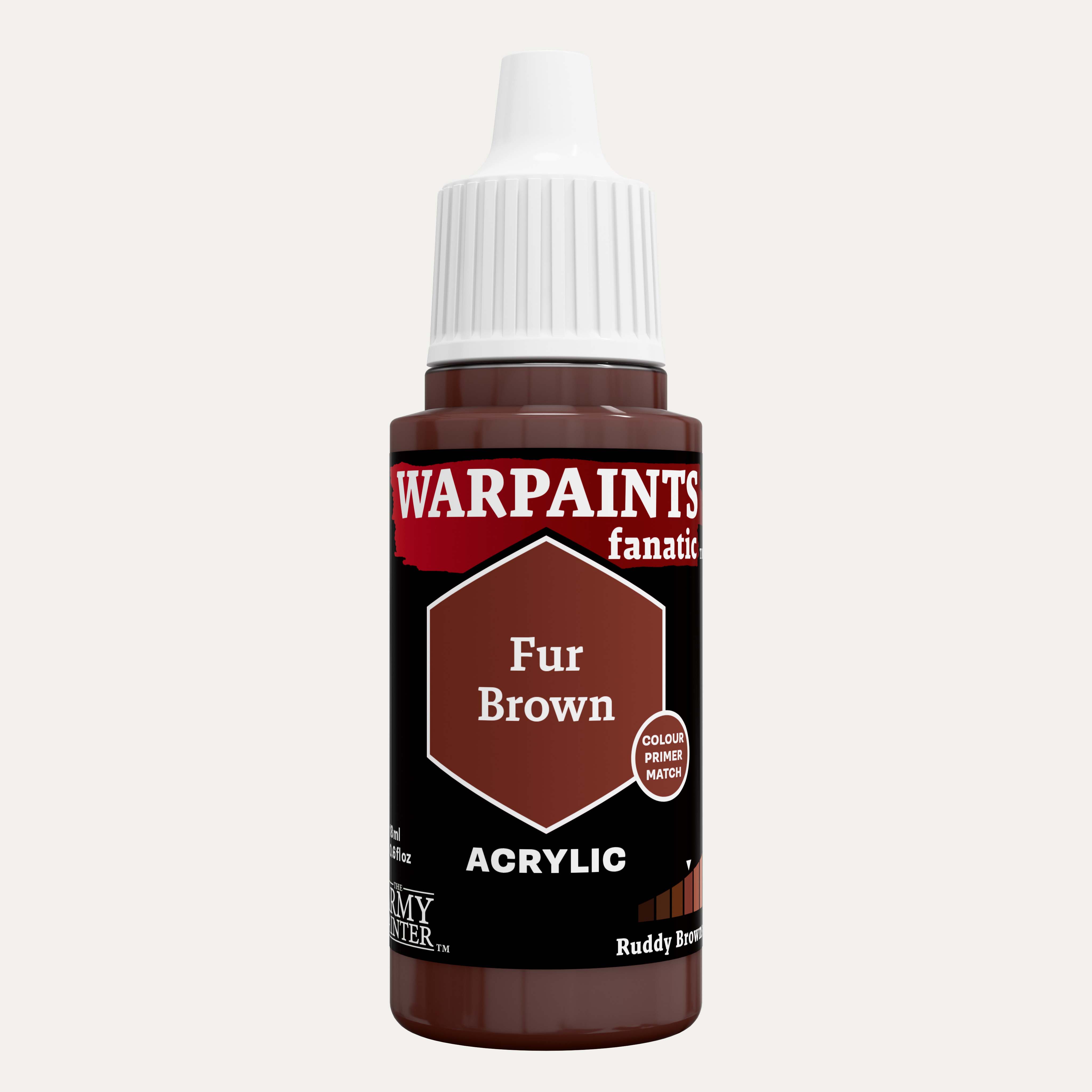 Bottle of the Army Painter Fanatics in the colour Fur Brown on a white background.
