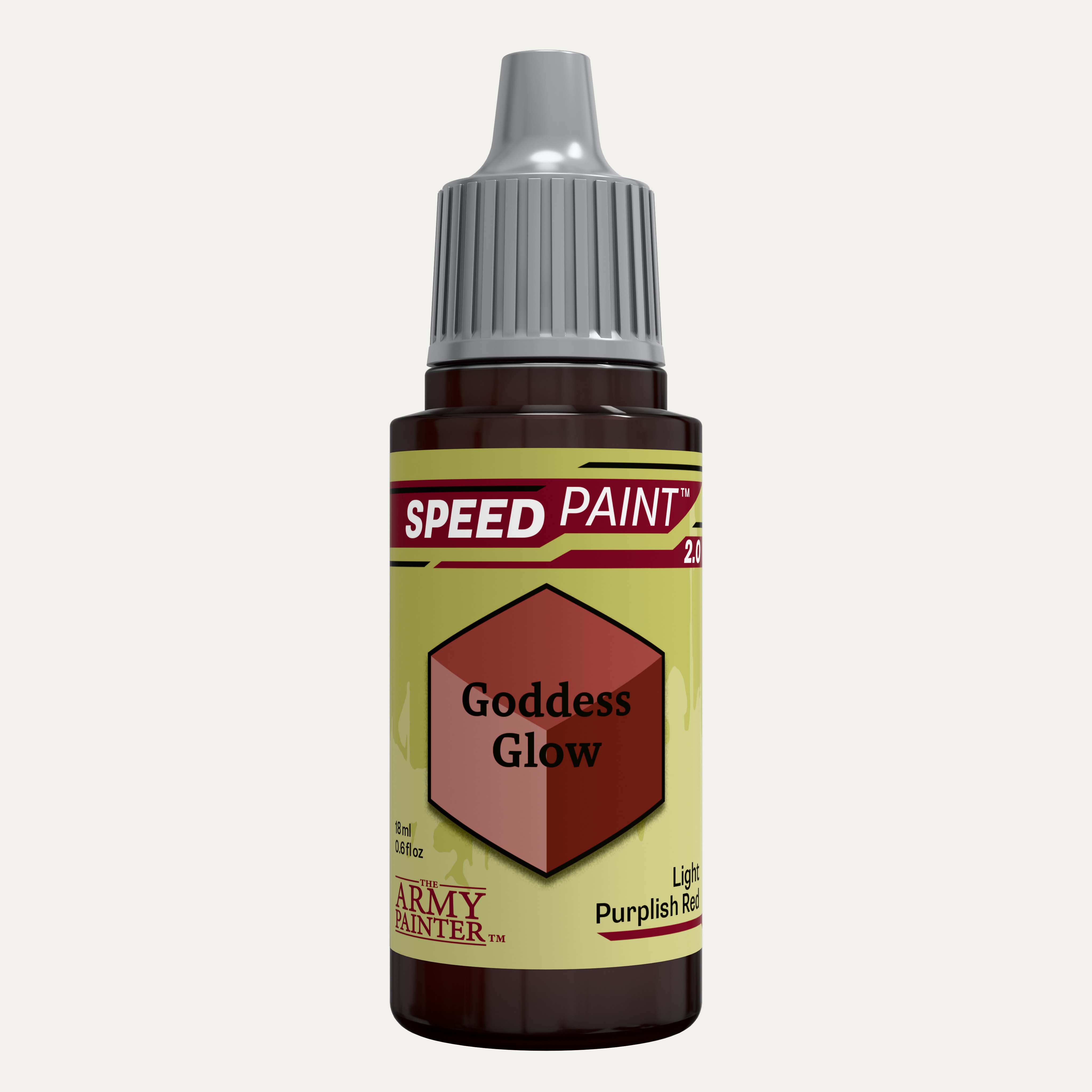 Bottle of the Army Painter Speedpaint in the colour Goddess Glow on a white background. 