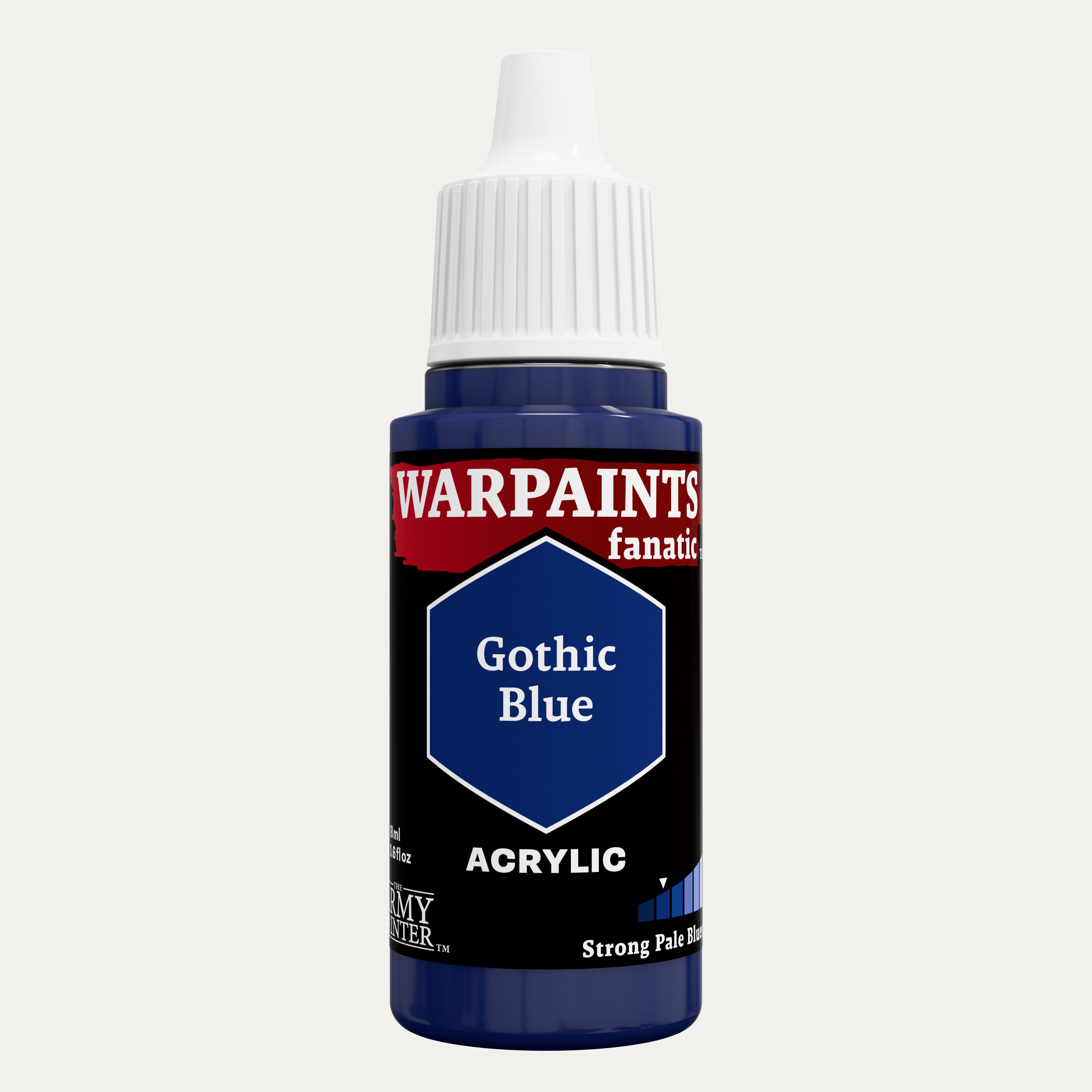 Bottle of the Army Painter Fanatics in the colour Gothic Blue on a white background.