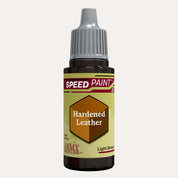 Bottle of the Army Painter Speedpaint in the colour Hardened Leather on a white background.