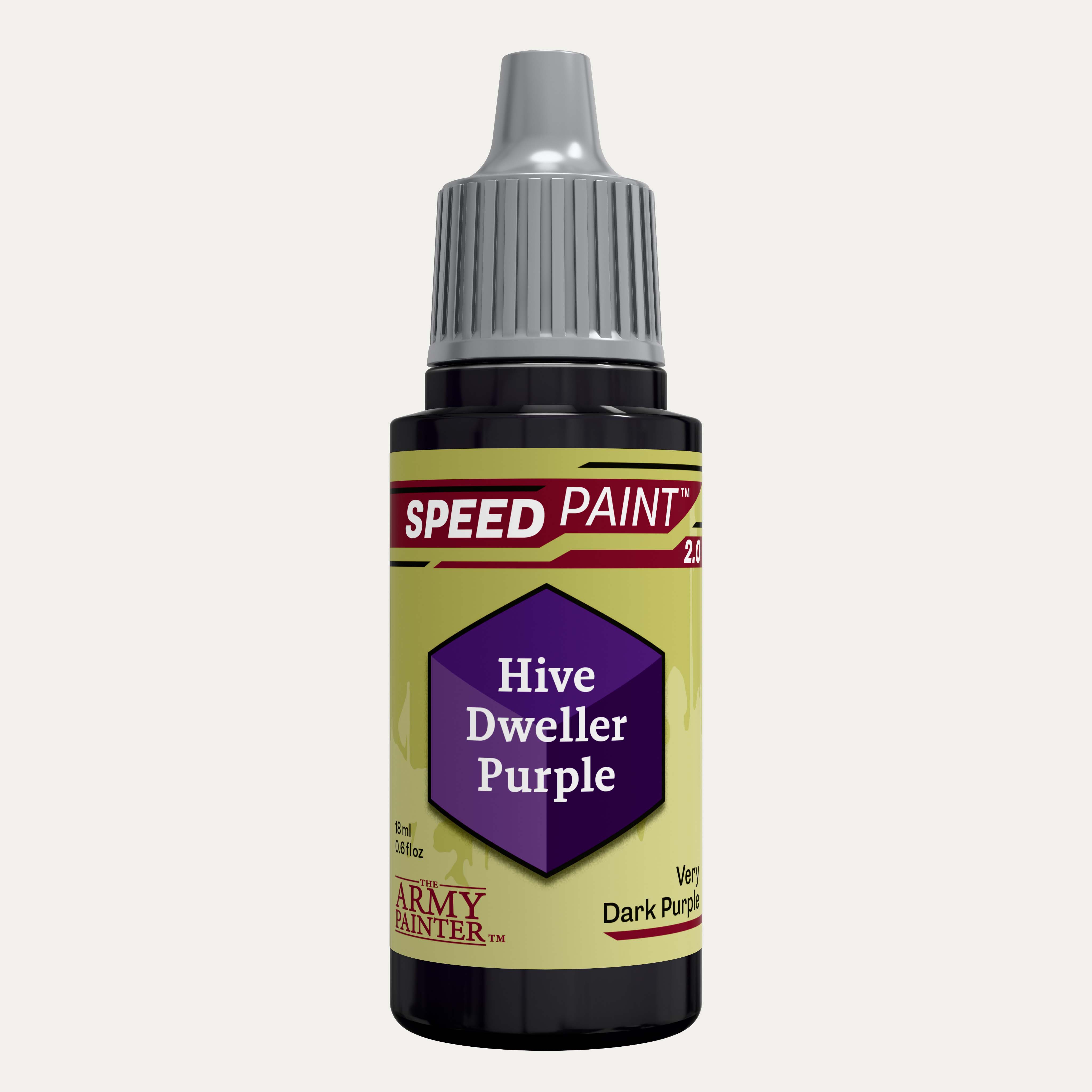 Bottle of the Army Painter Speedpaint in the colour Hive Dweller Purple on a white background. 