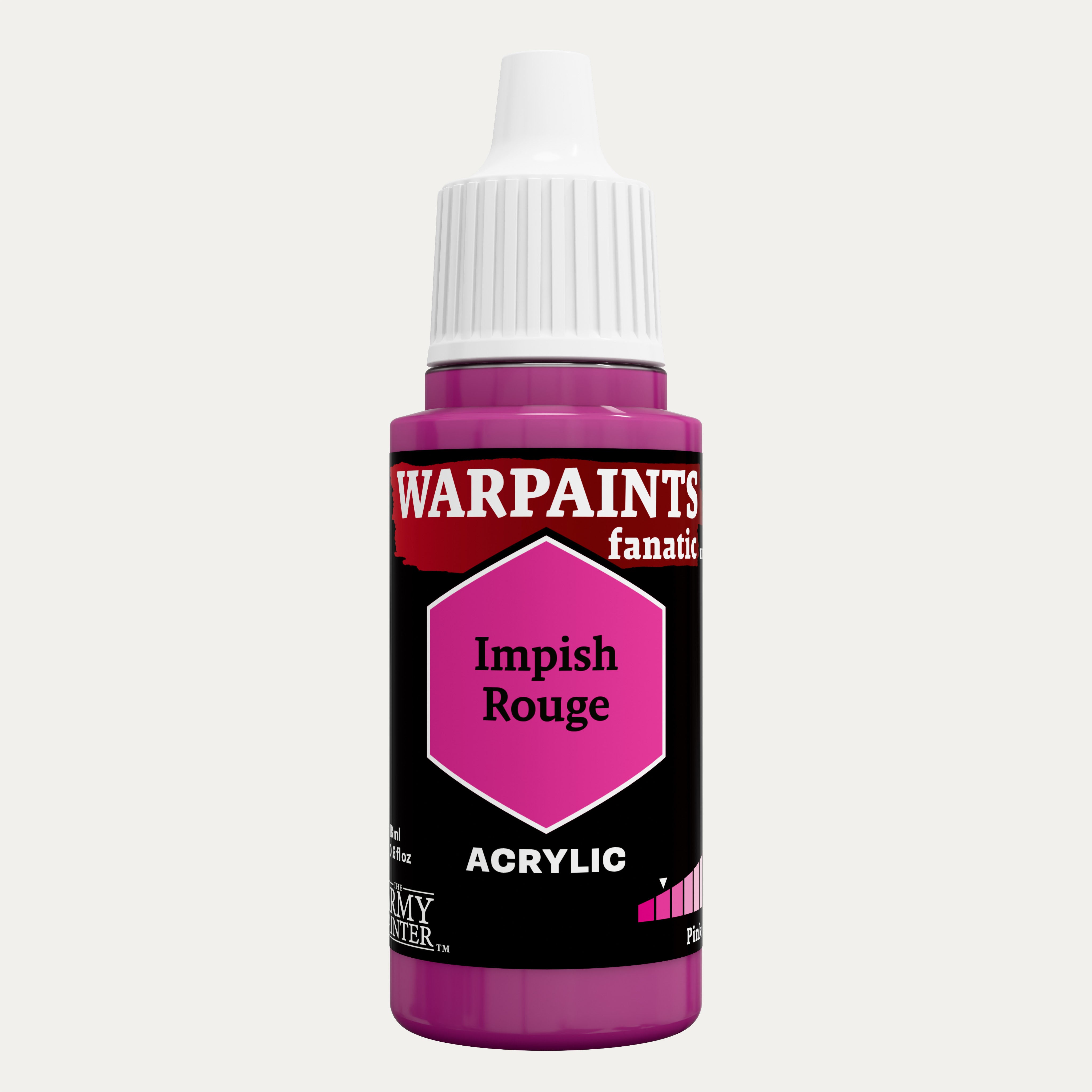 Bottle of the Army Painter Fanatics in the colour Impish Rouge on a white background.