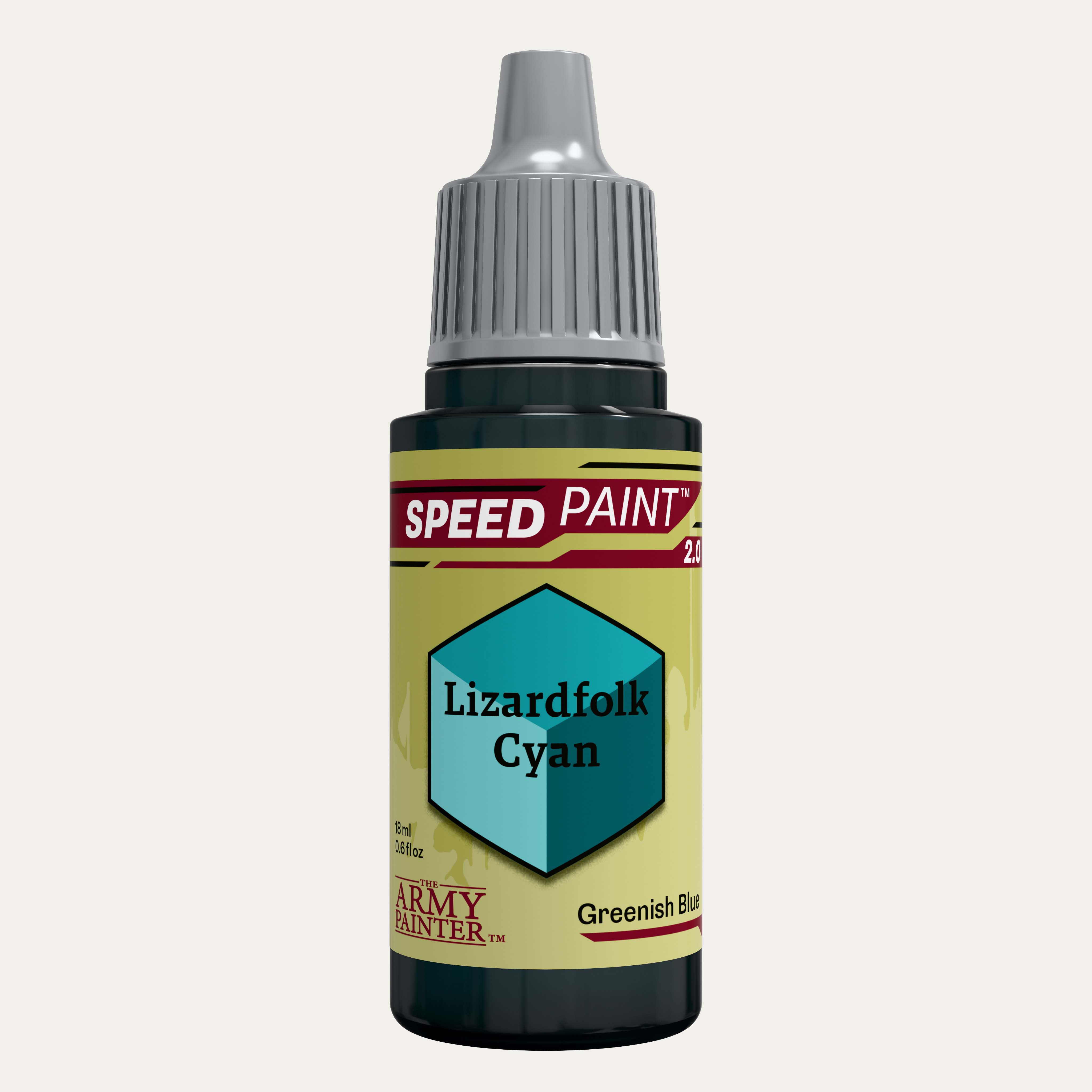 Bottle of the Army Painters Speedpaint in the colour Lizardfolk Cyan on a white background. 