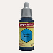 Bottle of the Army Painter Speedpaint in the colour Magic Blue on a white background.