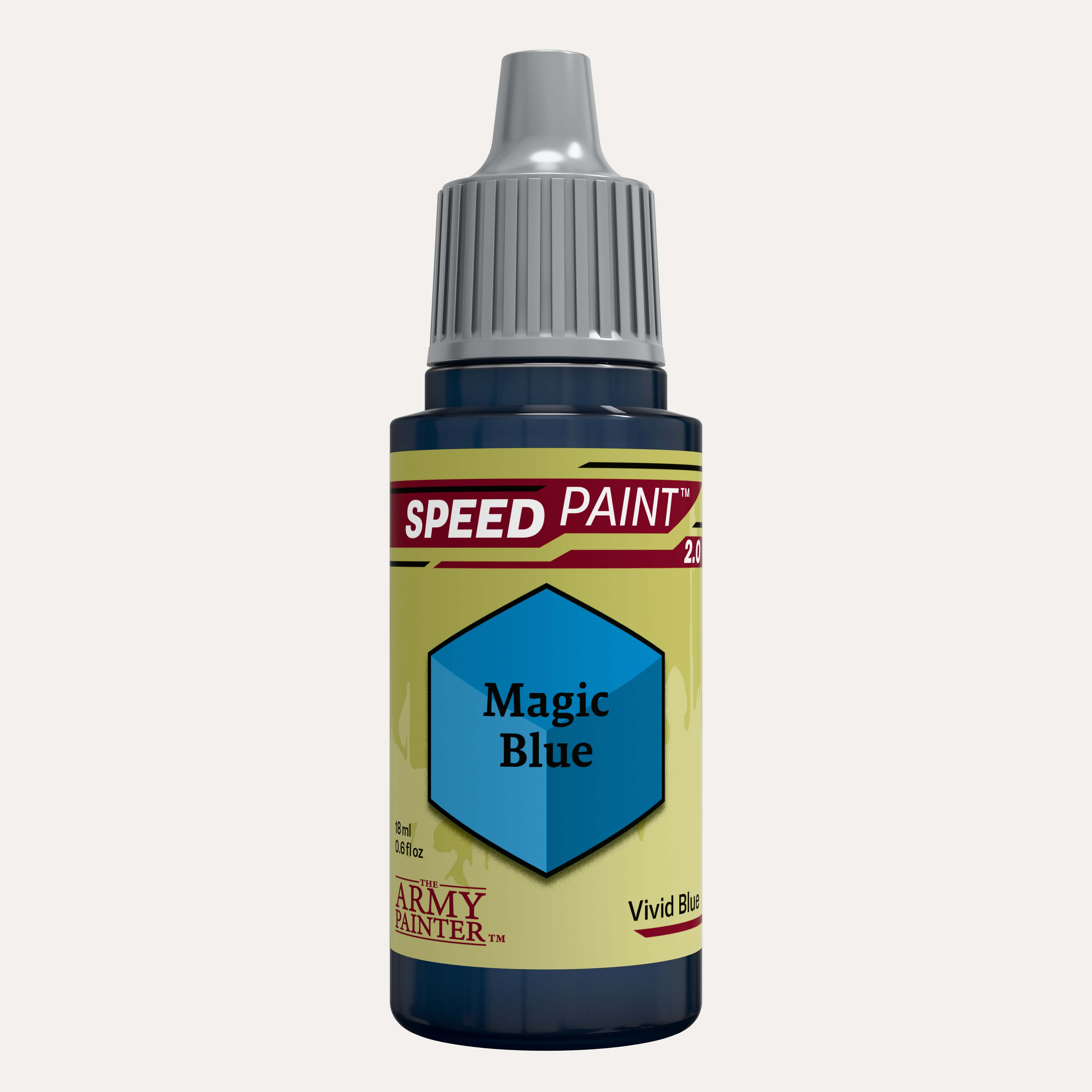 Bottle of the Army Painter Speedpaint in the colour Magic Blue on a white background.