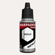 Bottle of the Army Painter Fanatics Metallic paint in the colour Mithril on a white background.