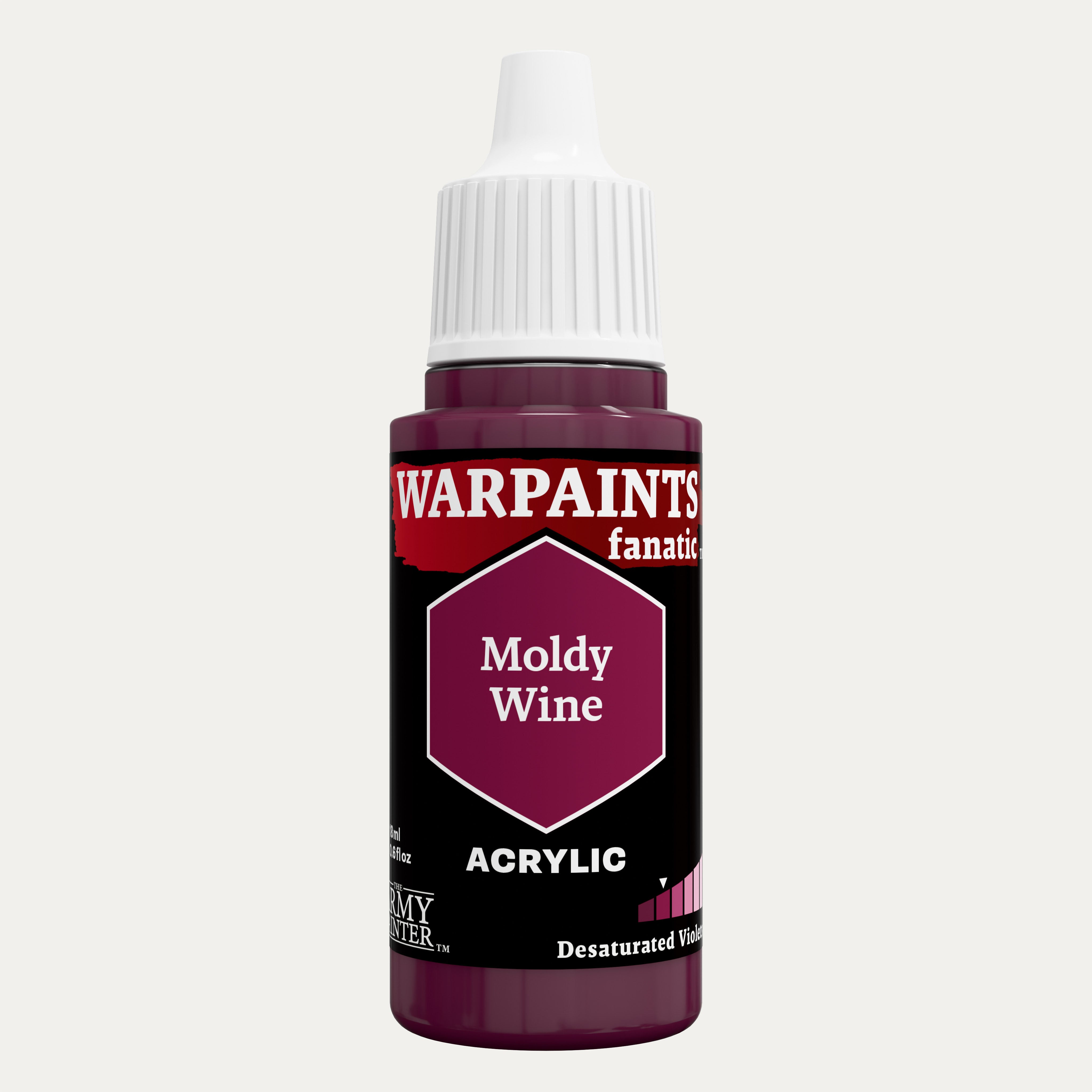 Bottle of the Army Painter Fanatics in the colour Moldy Wine on a white background.