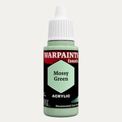 Bottle of the Army Painter Fanatics in the colour Mossy Green on a white background.