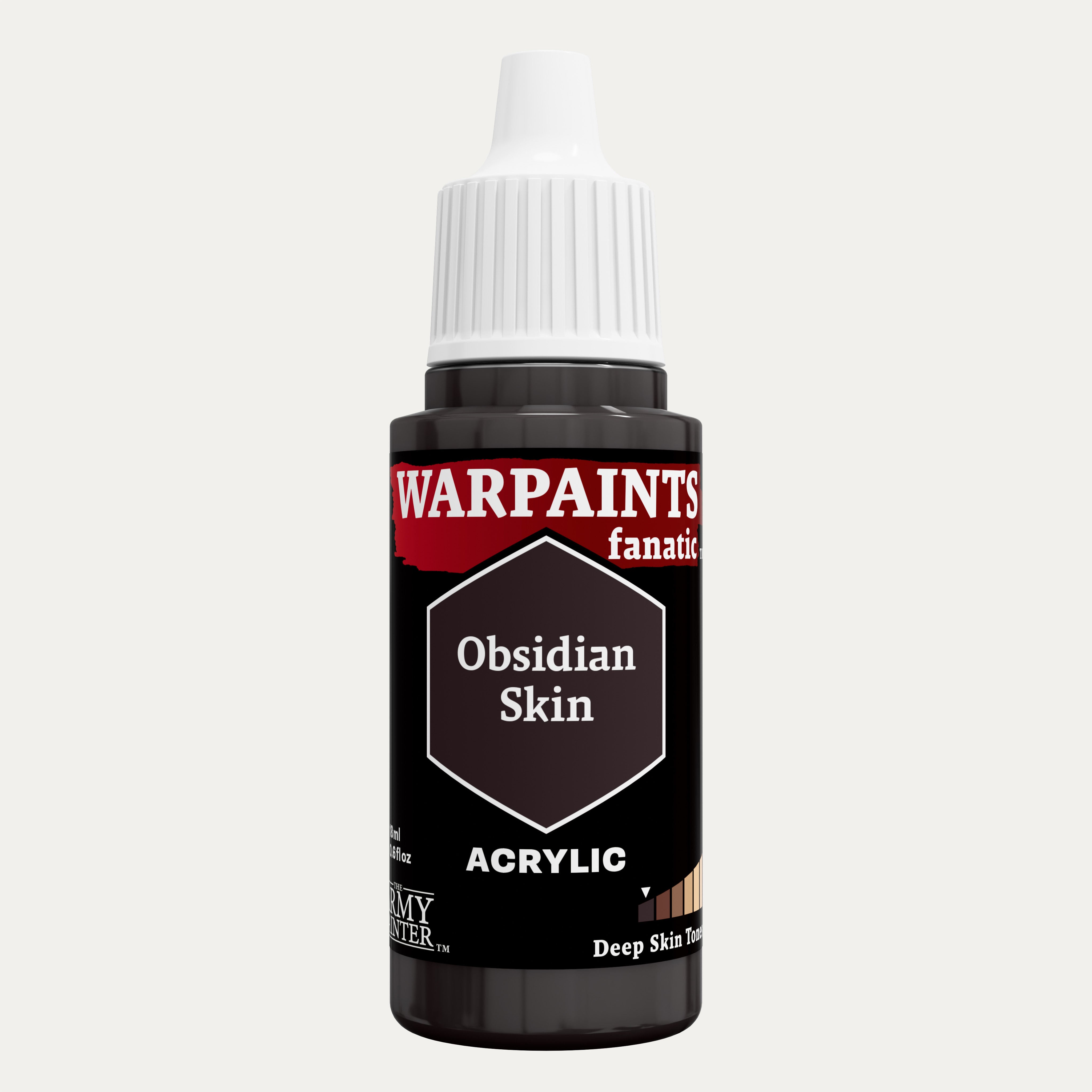 Bottle of the Army Painter Fanatics in the colour Obsidian Skin on a white background.