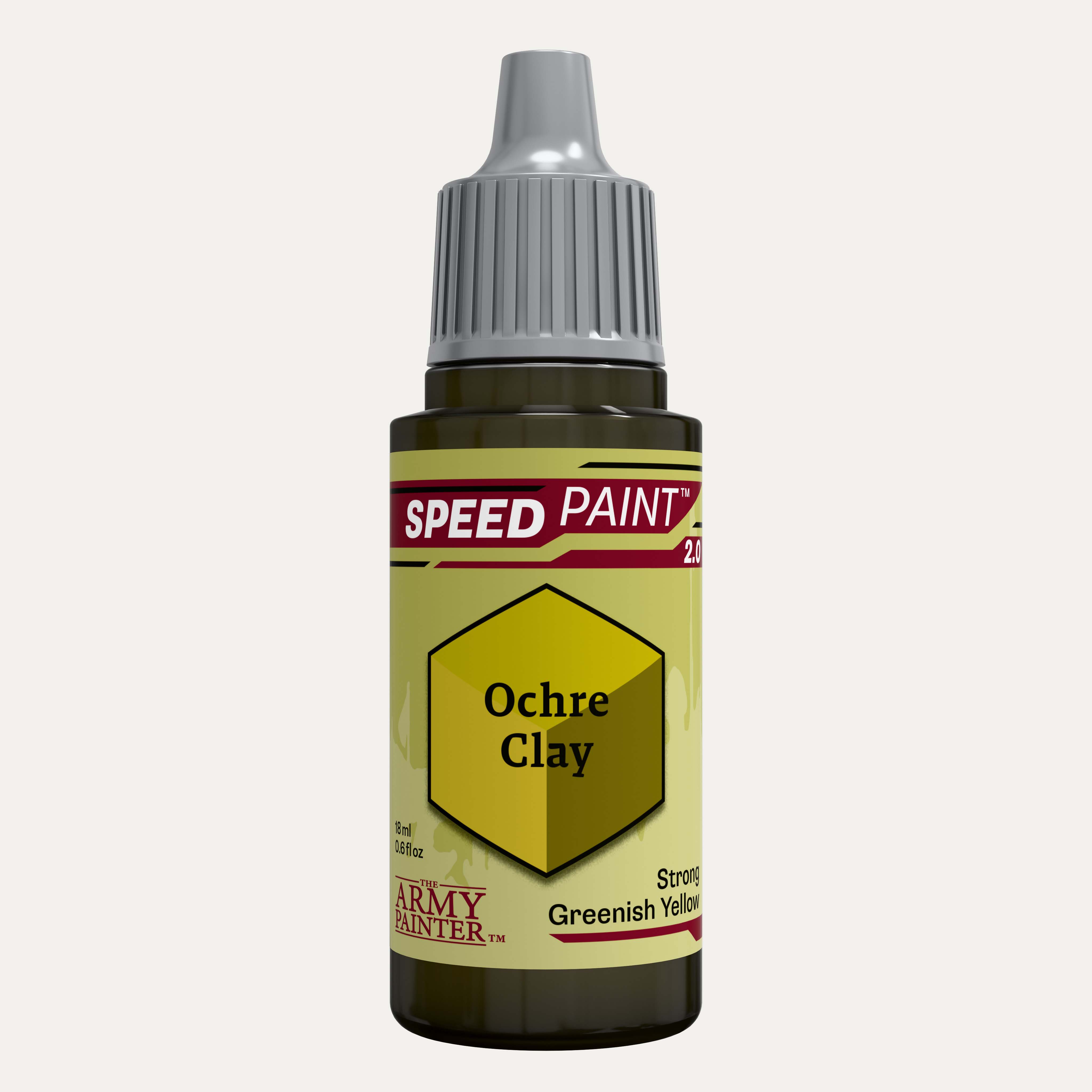 Bottle of the Army Painters Speedpaint in the colour Ochre Clay on a white background.