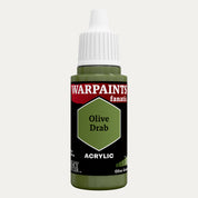 Bottle of the Army Painter Fanatics in the colour Olive Drab on a white background.