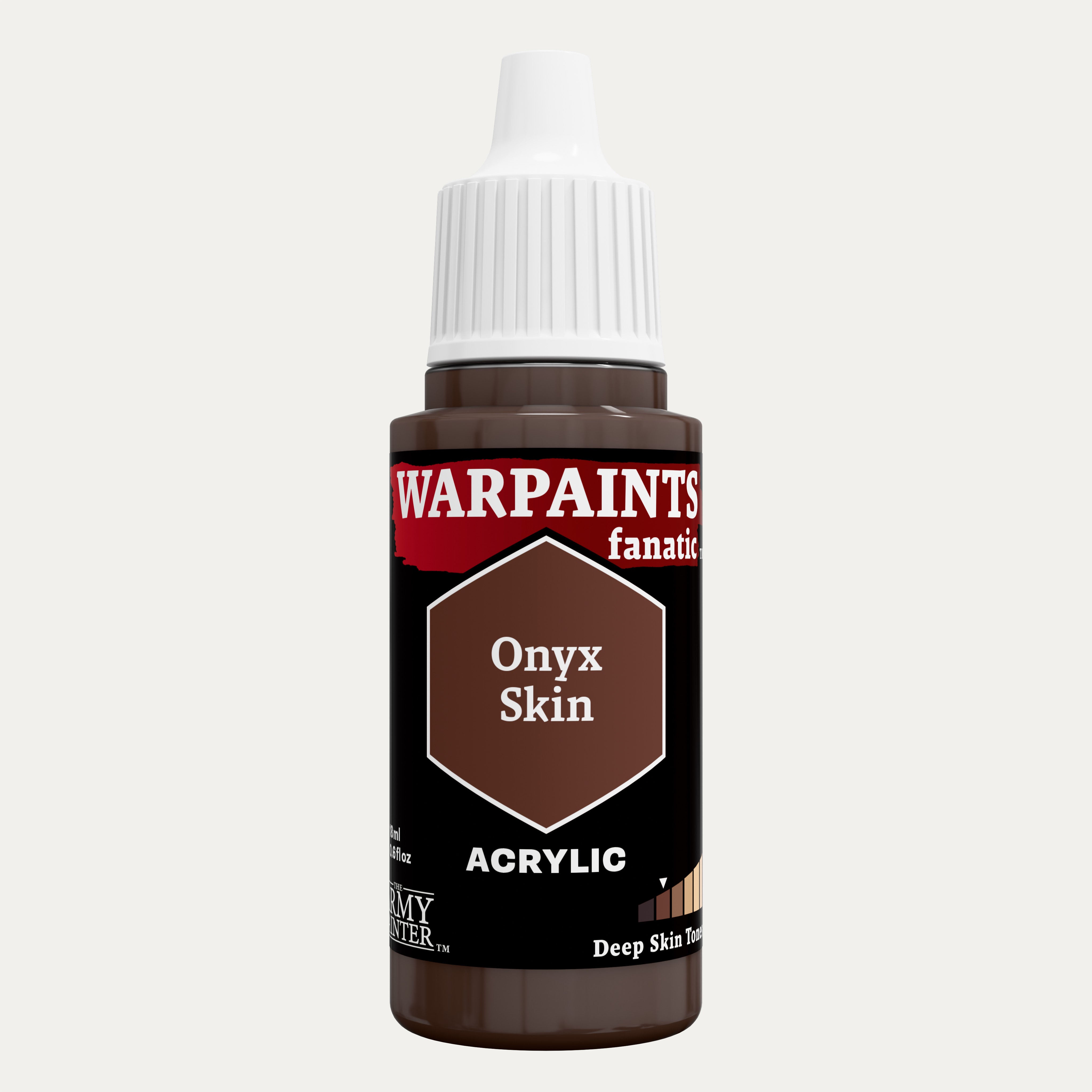 Bottle of the Army Painter Fanatics in the colour Onyx Skin on a white background.