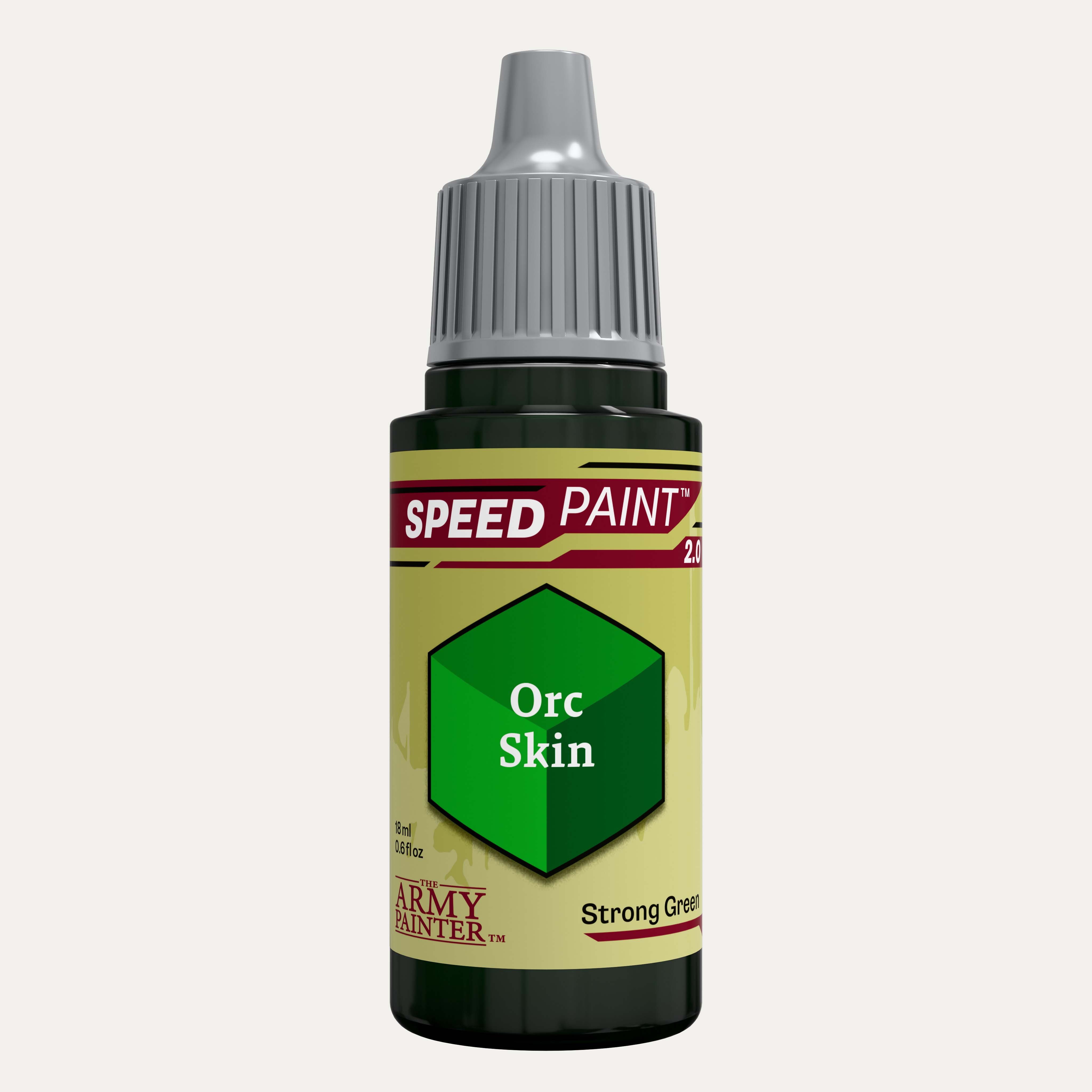 Bottle of the Army Painter Speedpaint in the colour Orc Skin on a white background.